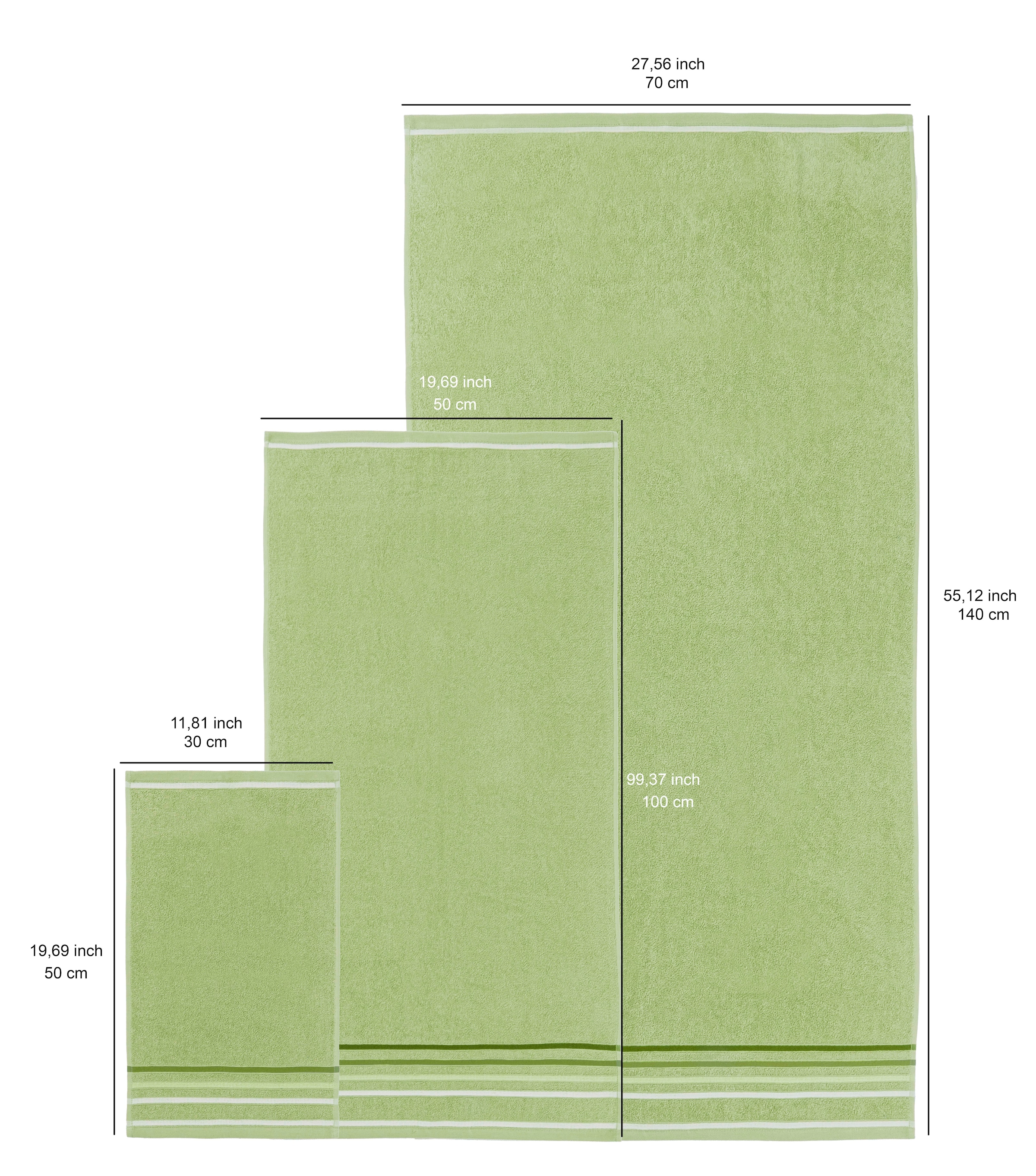 my home Set de serviettes »Niki, Duschtuch, Handtücher und Gästetücher« Set Frottee en feutre Handtücher mit mehrfarbiger Streifenbordüre, aus 100% Baumwolle, weich