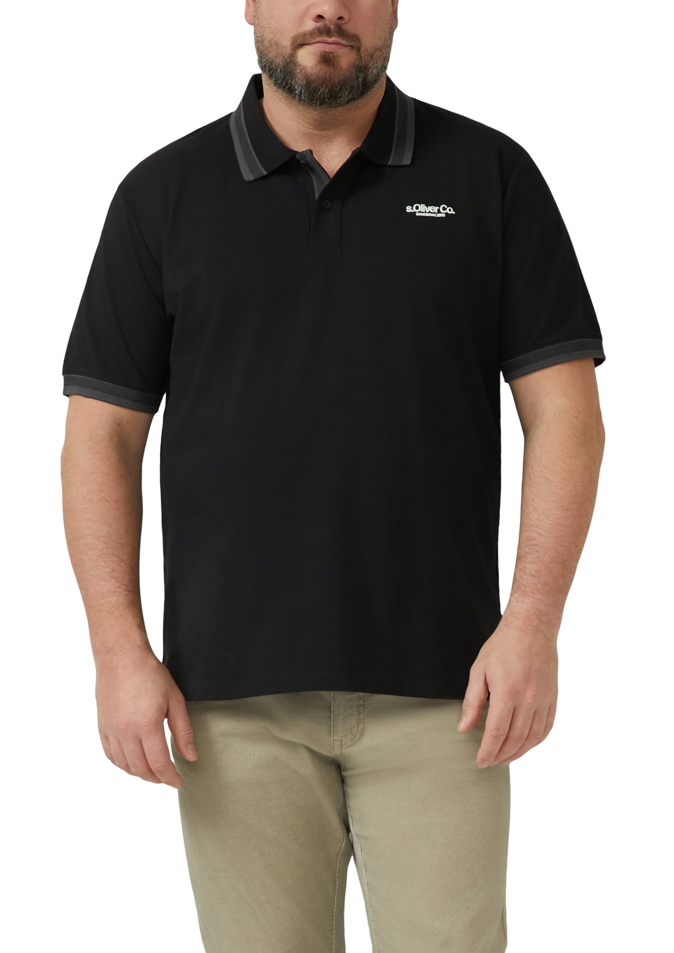 s.Oliver Men Big Sizes Poloshirt mit Logo Print