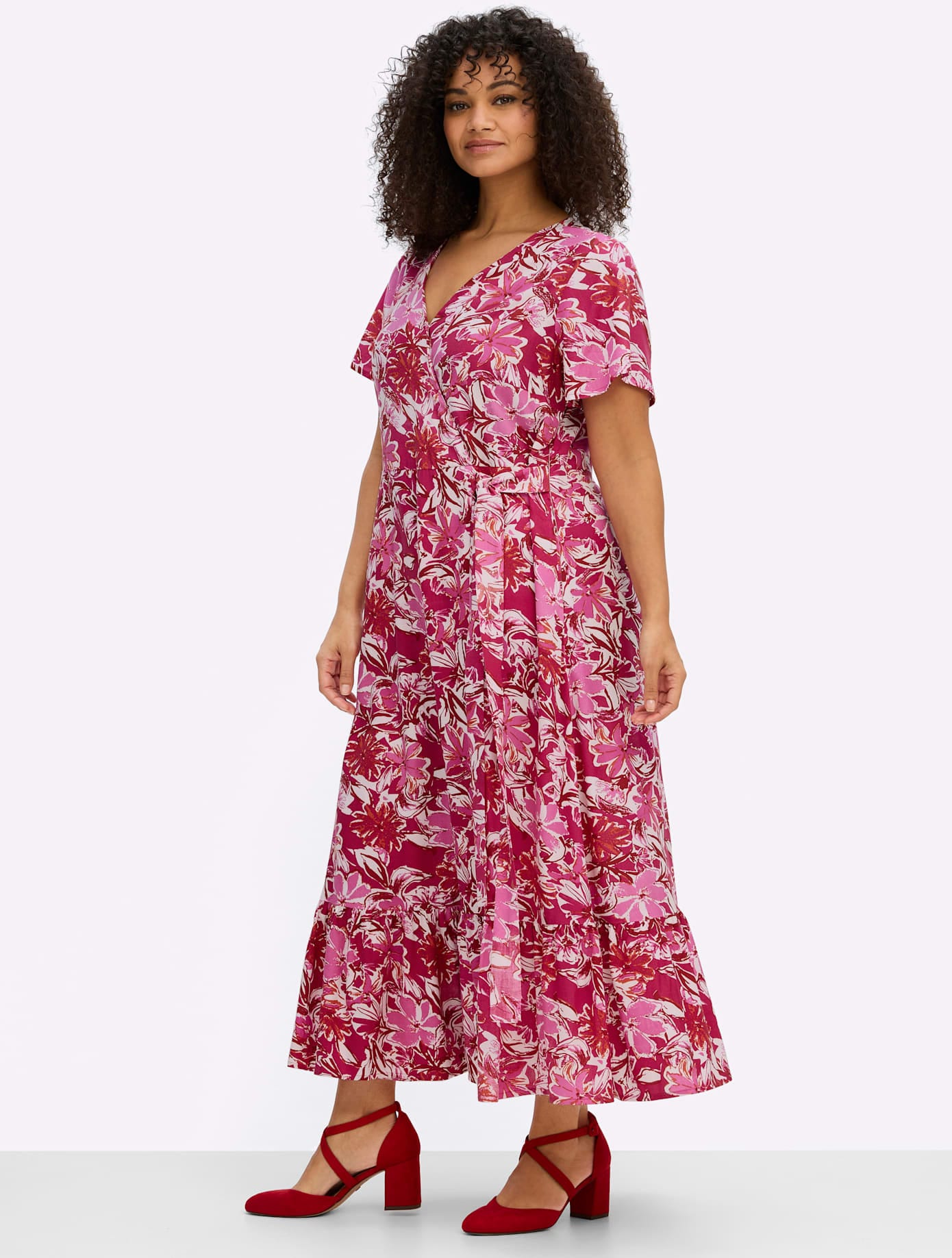 sheego by Joe Browns Robe portefeuille »Kleid« Poche dans les coutures