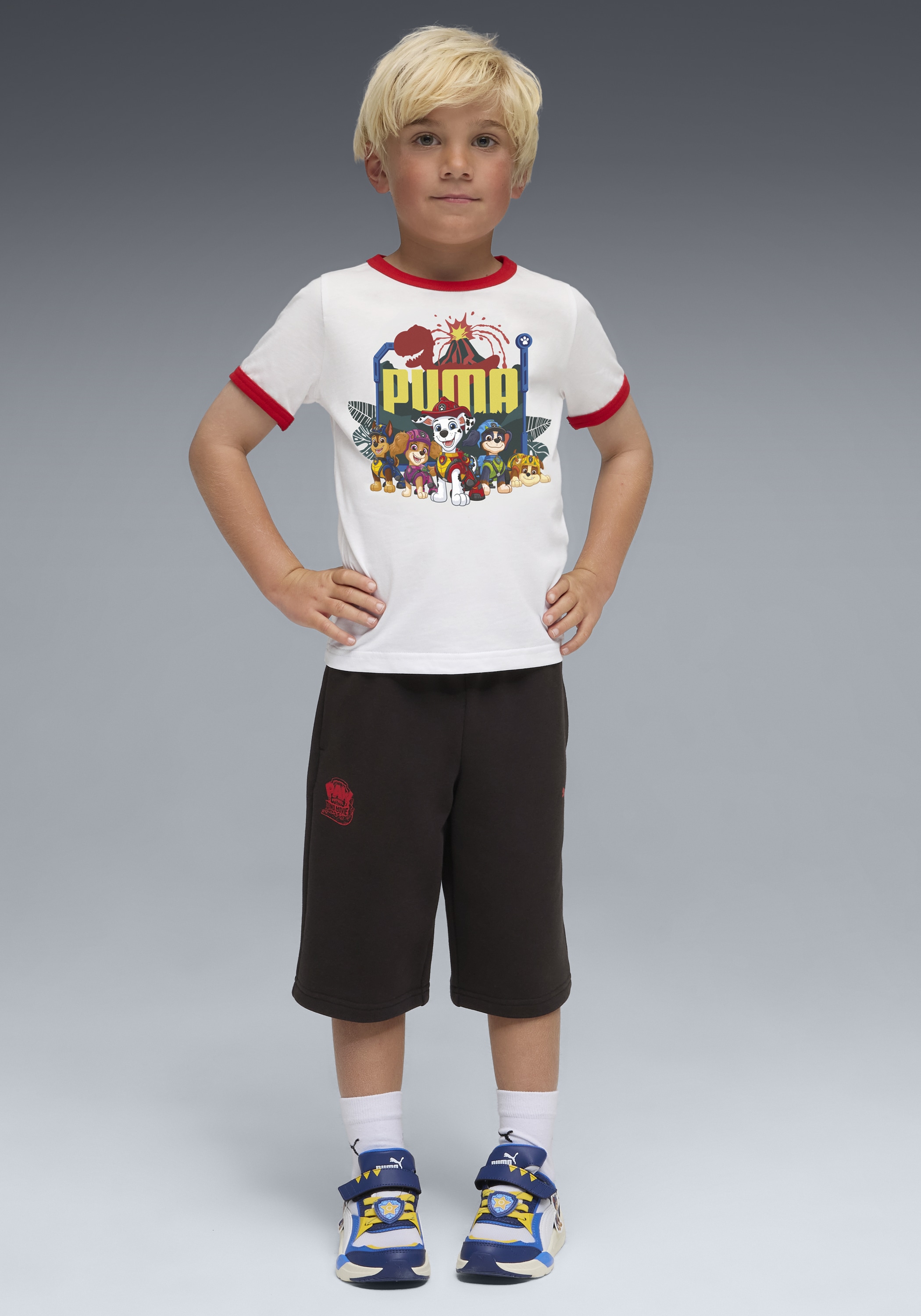 PUMA T-shirt »X PAW PATROL RINGER TEE« Regular Fit, manches courtes, pour enfants, col rond
