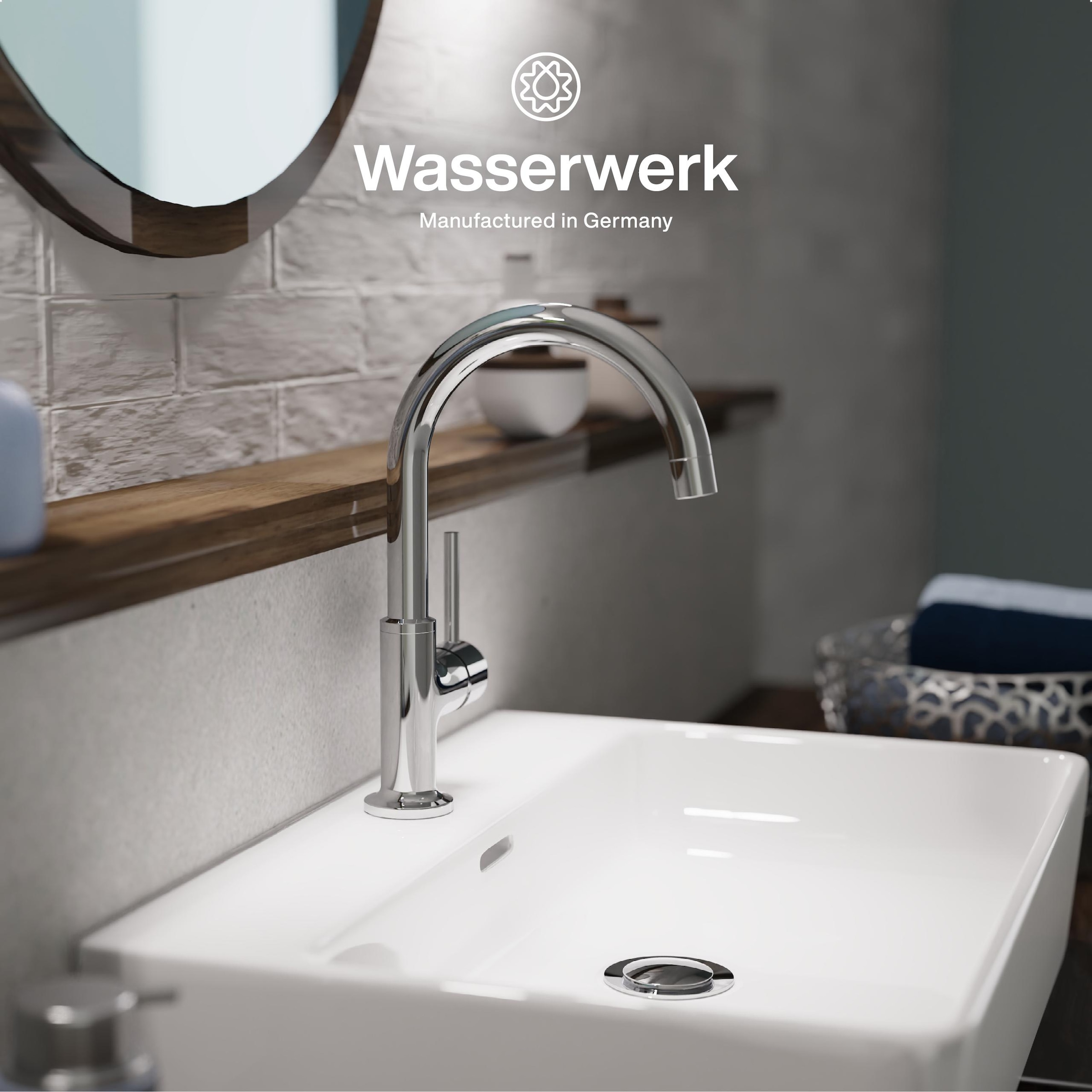 WASSERWERK Robinet de lavabo »WT 14« incl. popup, pivotant à 360°, silencieux, économique en eau