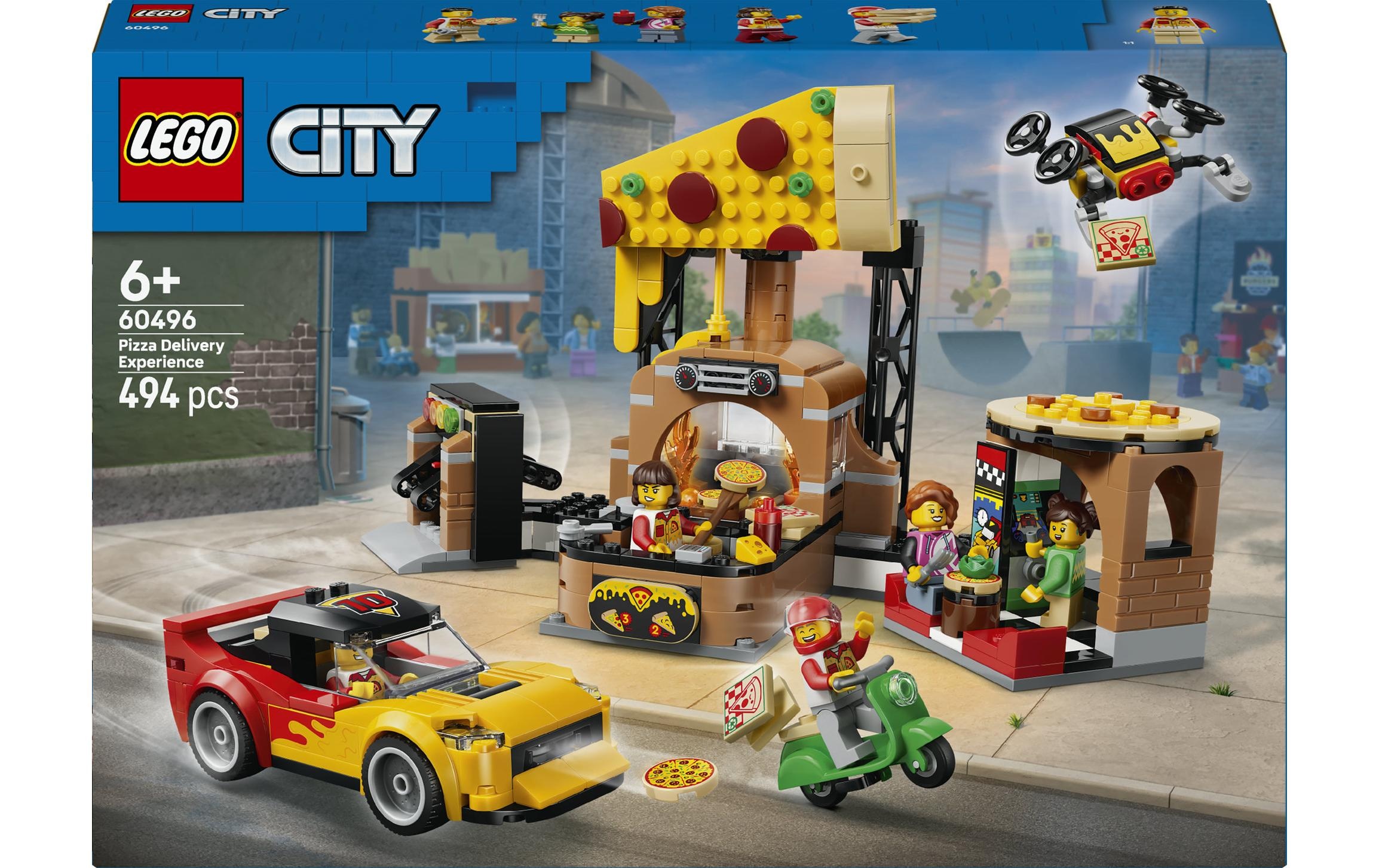 LEGO® Pions de construction »Pizza-Liefererlebnis mit Fahrzeugen (60496), LEGO City« fabriqué en Europe