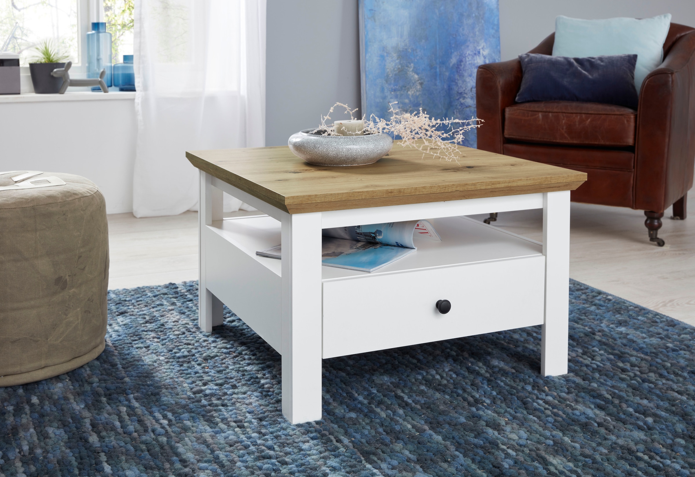 Home affaire Couchtisch »Ulm« Couchtisch mit Schublade & offenem Fach - (B/T/H) 70/70/46 cm