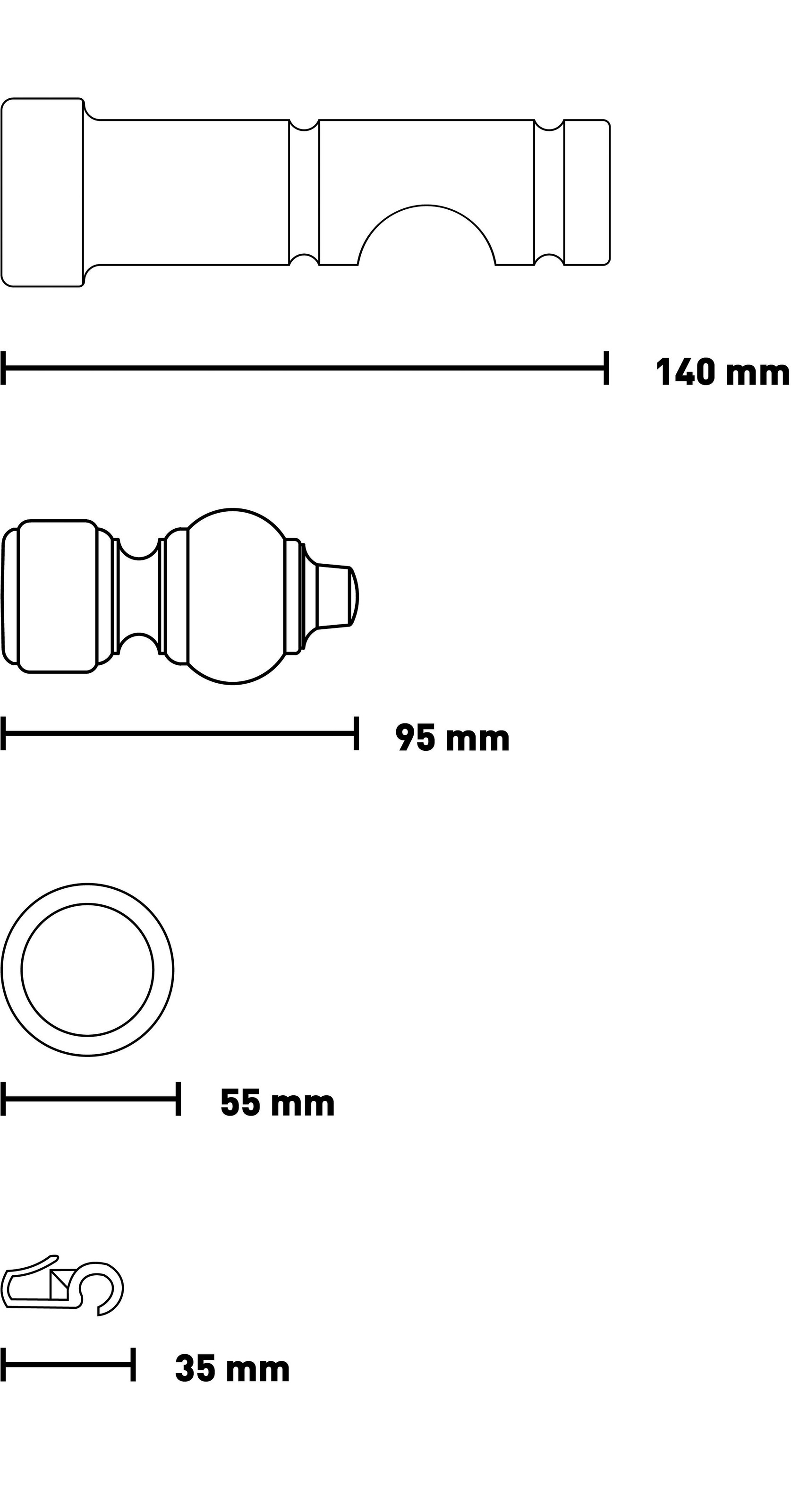SN DECO GROUP Gardinenstange »Filigrano« 1 läufig-läufig Fixmass 28 mm, Holz, verschiedene Längen und Farben, Komplettset