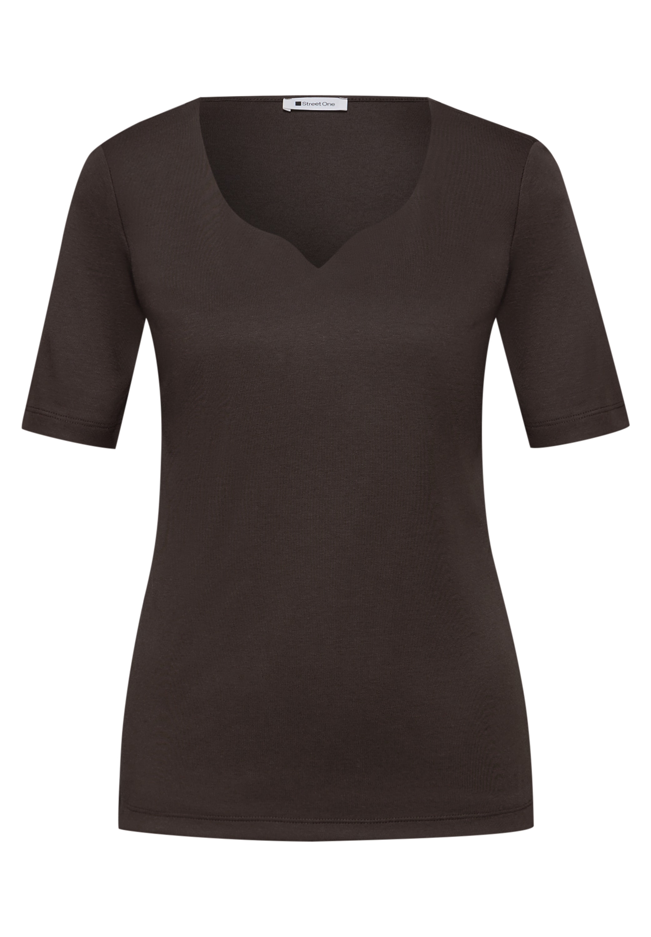 STREET ONE Kurzarmshirt »Style Ada« Sommershirt mit Herz-Ausschnitt