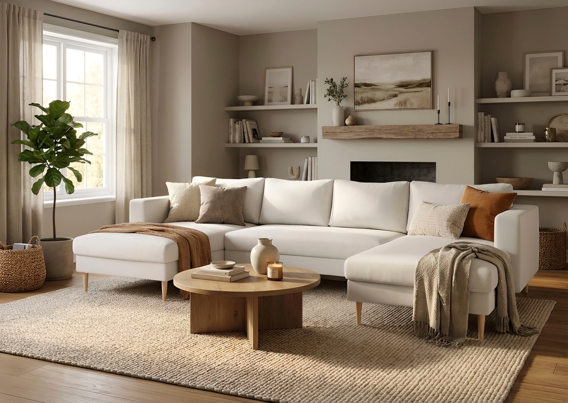 TRENDMANUFAKTUR Wohnlandschaft »Amazing, wahlw. mit Schlaffunktion & Bettkasten, Fuss Buche lackiert« Sofa in U-Form, in Cord oder Struktur, Breite 305 cm