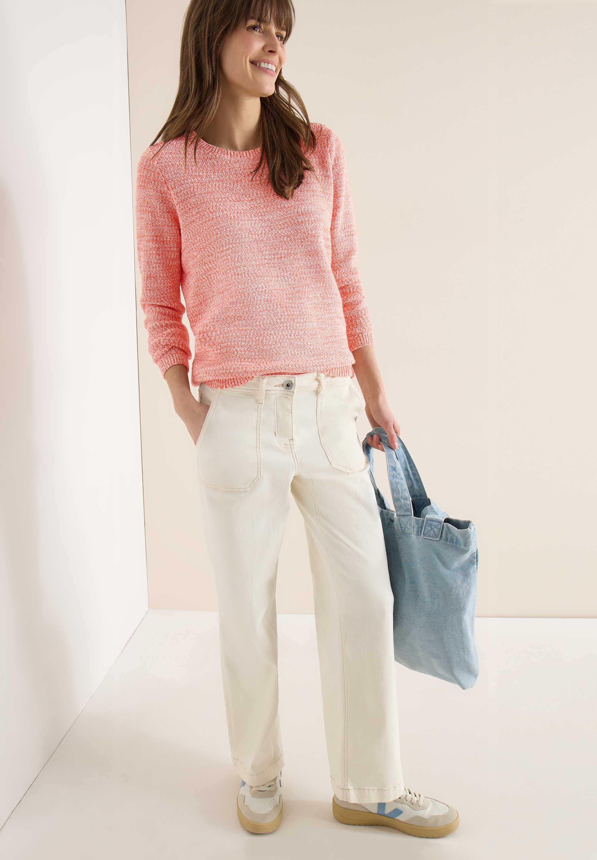 Cecil Strickpullover meliert, mit Rundhals