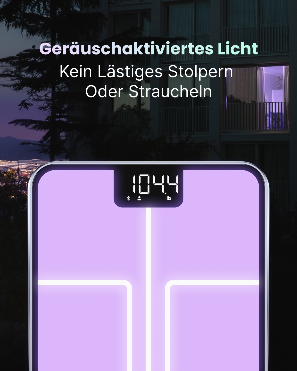 Renpho Personenwaage »Elis Chroma smarte Personenwaage« Lichteffekt der Waagenoberfläche nach Stimmung anpassbar