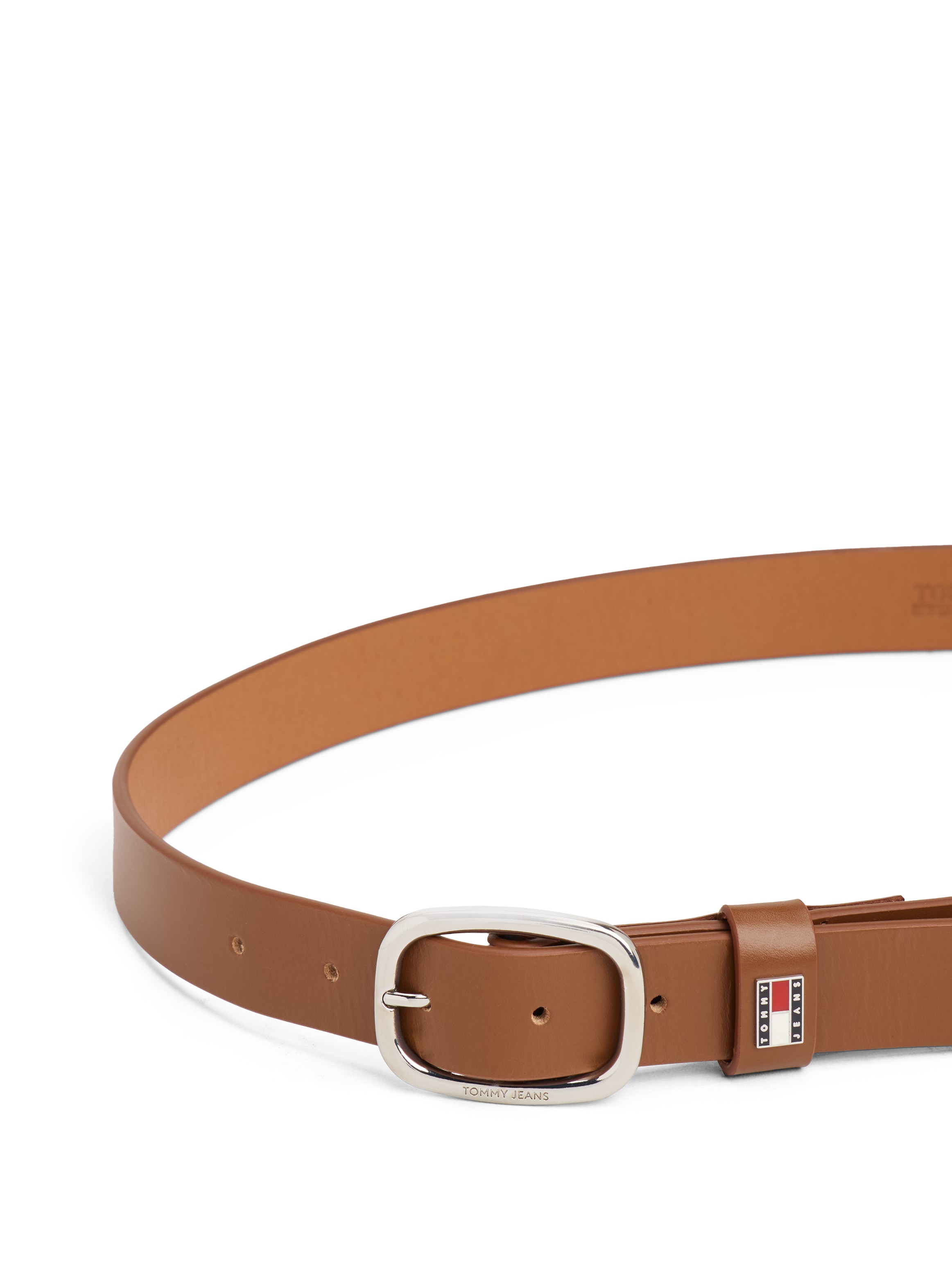 Tommy Jeans Ceinture en cuir »TJW OVAL 3.0« Ovale Einfachdornschliesse und Logo am Verschluss