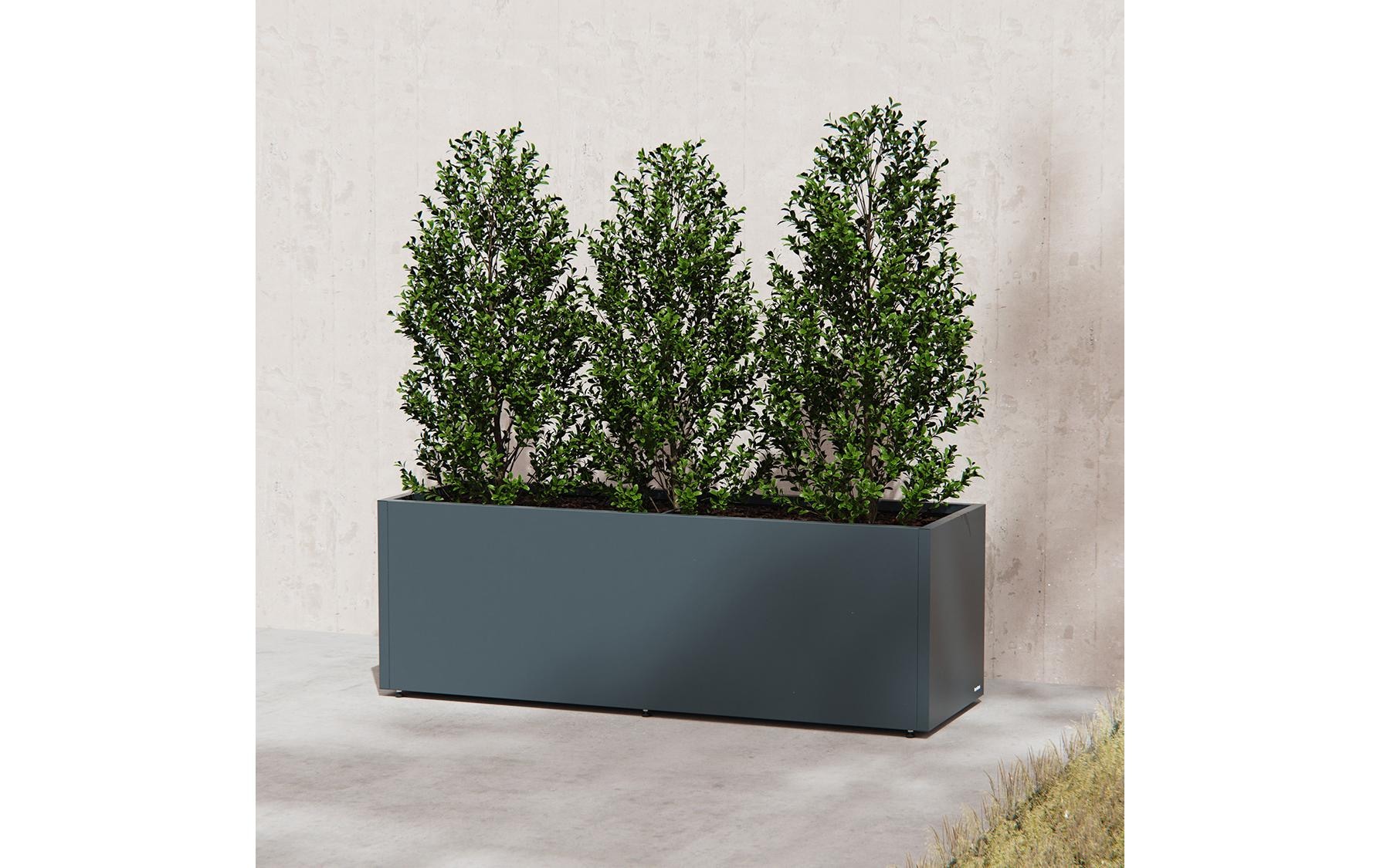 Herstera Garden Pflanzkübel aus Stahl, 150x50x50 cm, anthrazit