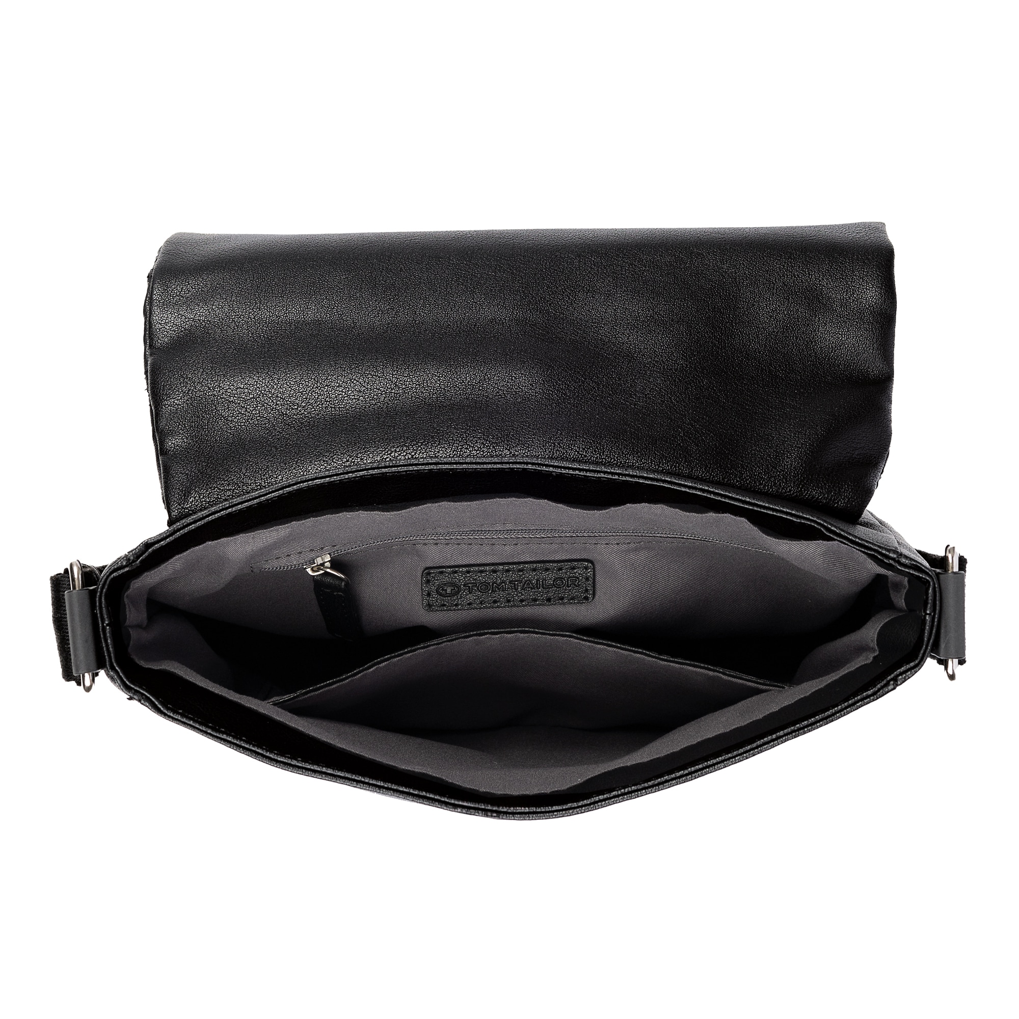 TOM TAILOR Sac à bandoulière »Skylar« similicuir matelassé concave, fine bande tissée et éléments réfléchissants
