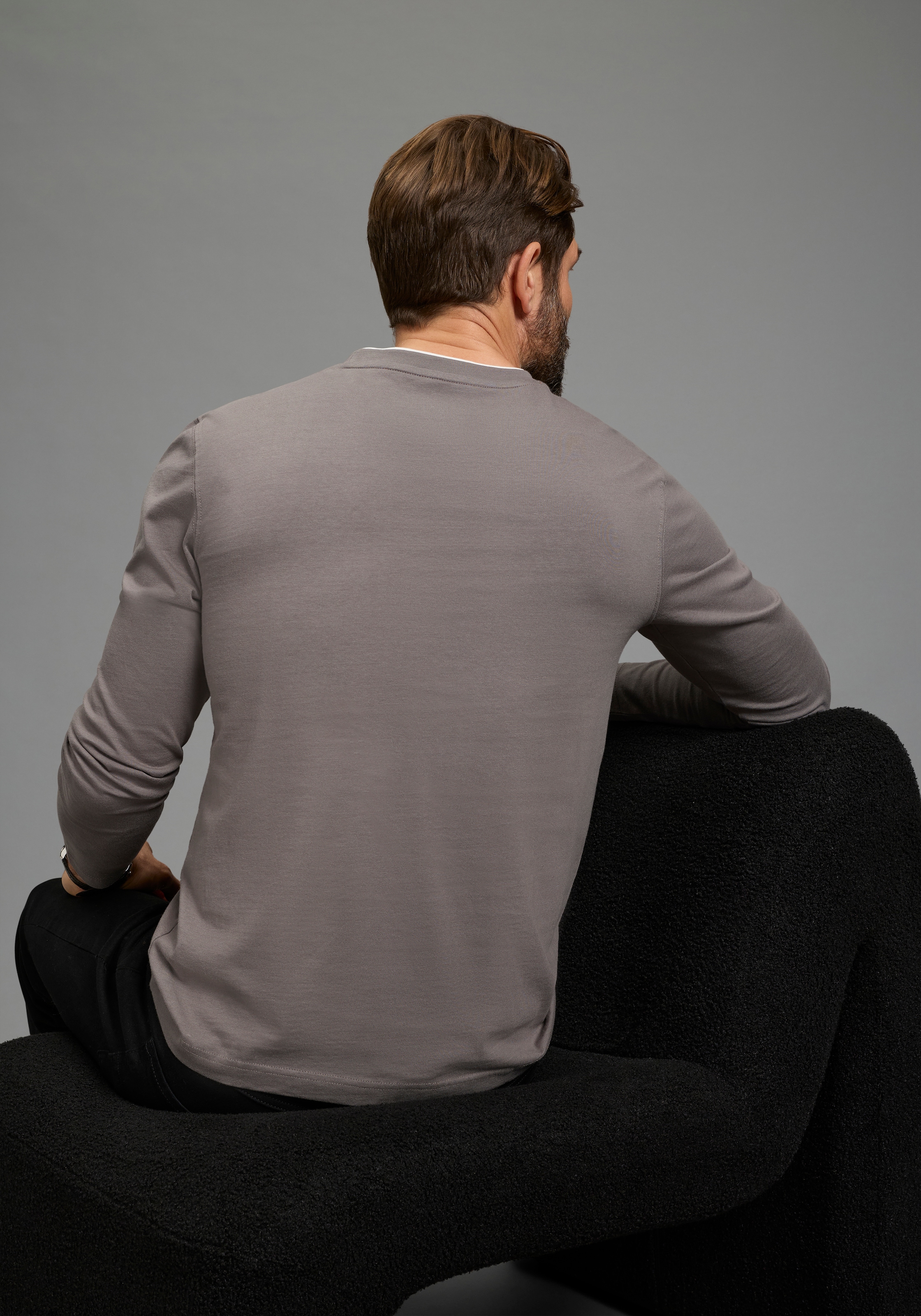 Man's World T-shirt à manches longues »neue Farbe!« manches longues, imprimé, col rond, 100% coton