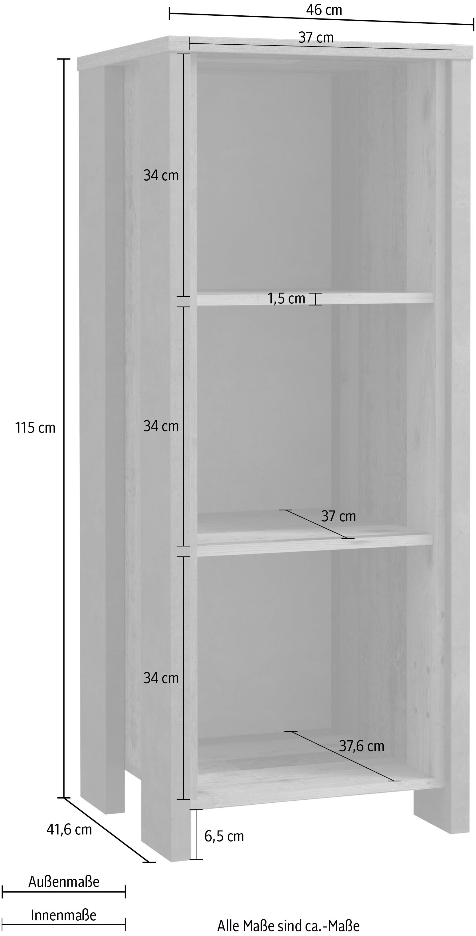 FORTE Étagère à dossiers »Clif« étagère style industriel, hauteur 115 cm
