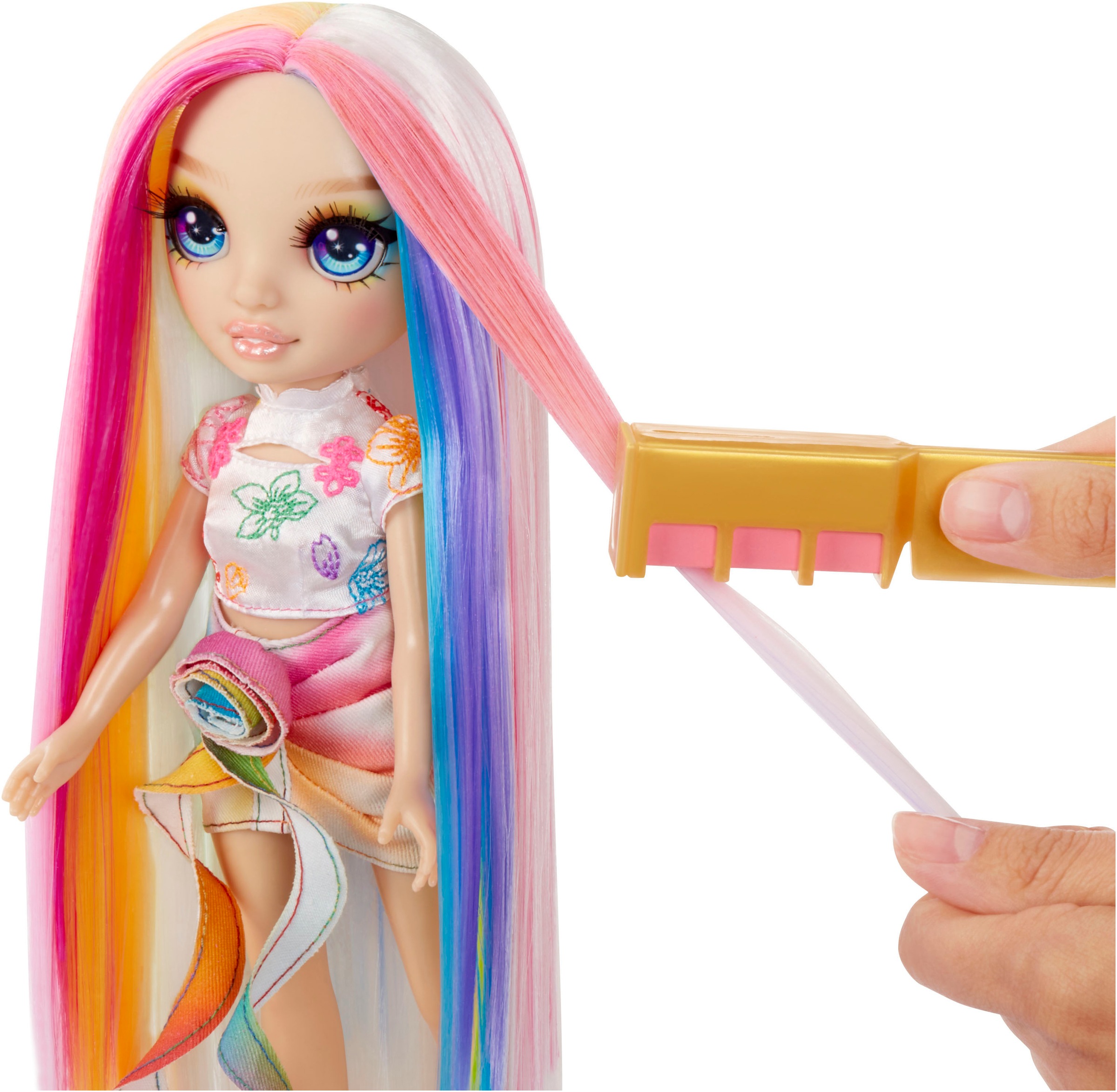 RAINBOW HIGH Anziehpuppe »Rainbow High Hair Chalk & Style Doll- Amaya (Rainbow)«