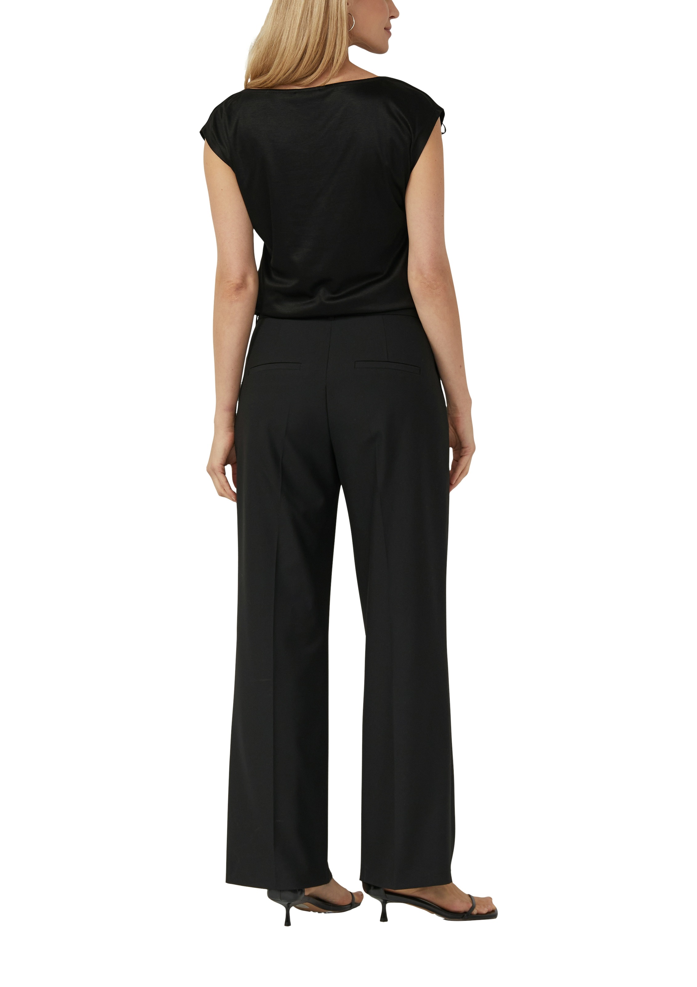 s.Oliver BLACK LABEL T-shirt cascade mit Wasserfall-Kragen und aus reiner Viskose