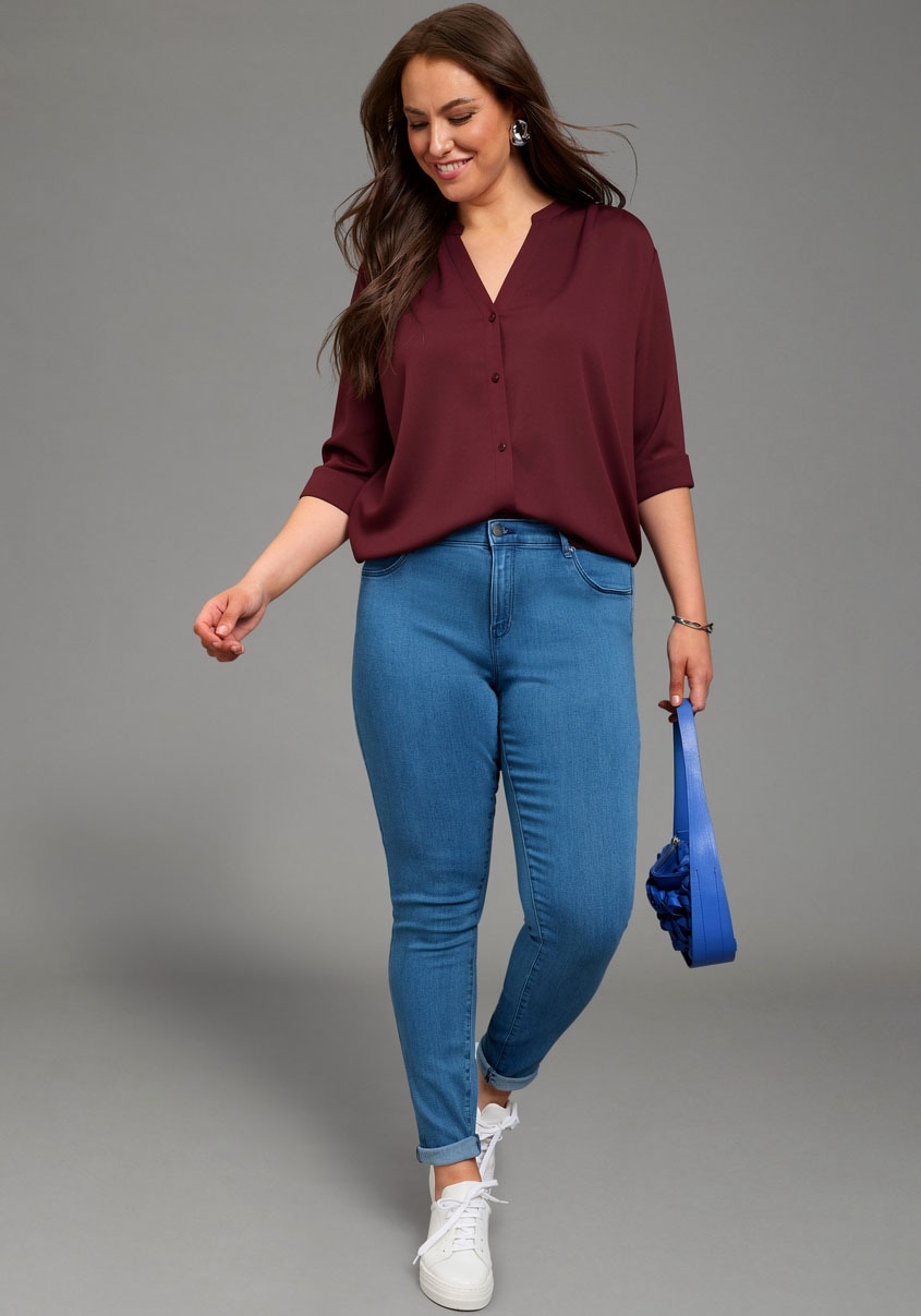 Laura Scott CURVE Chemisier long »Grosse Grössen« style tunique en viscose douce
