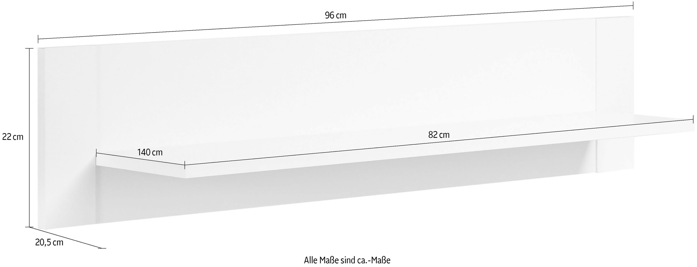 Begabino Tableau mural »Paula« blanc, étagère flottante charge max. 5 kg