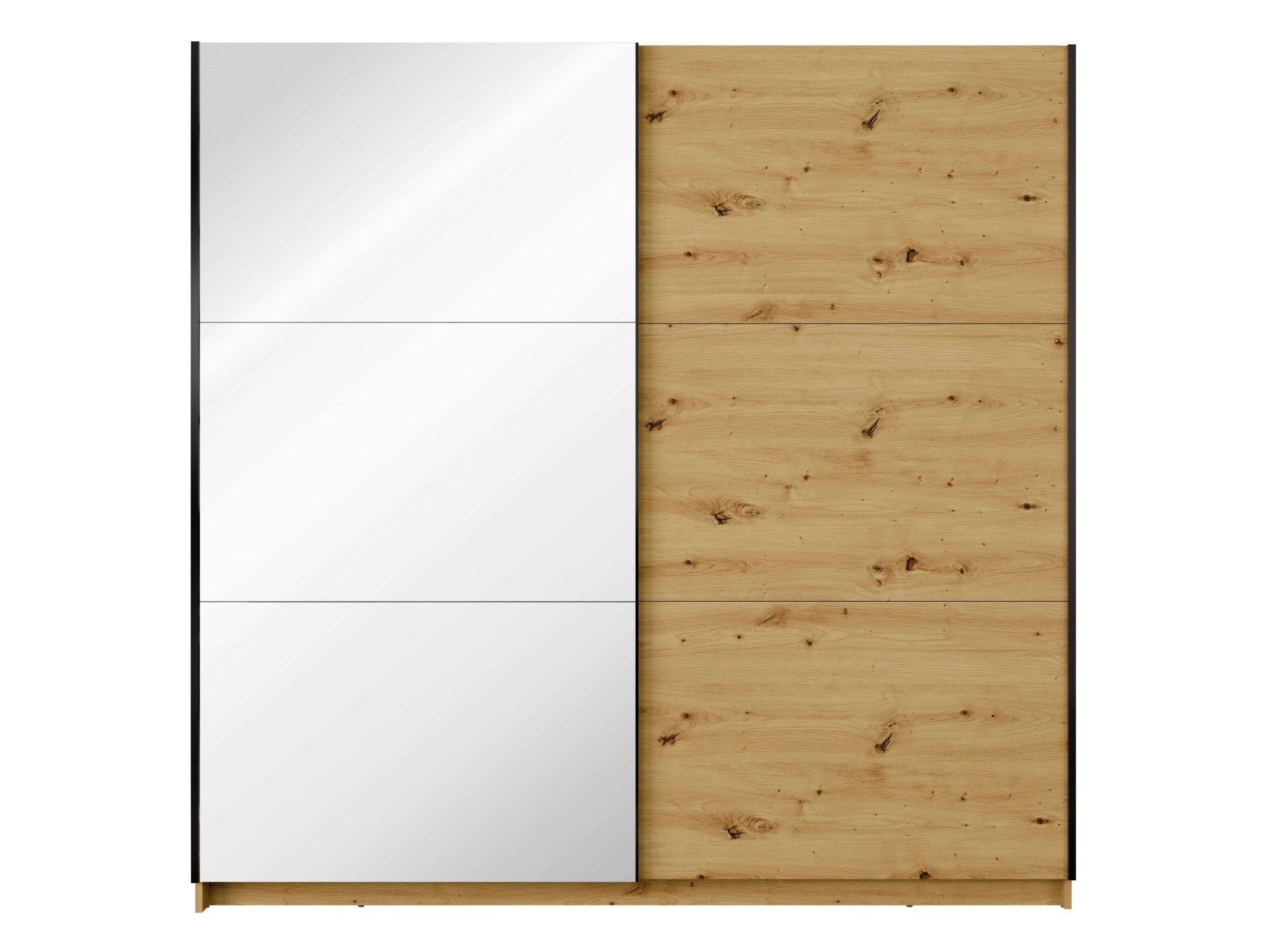 Home affaire Schwebetürenschrank »Kleiderschrank Fresno mit 5 Einlegeböden, Spiegel und Kleiderstange« Garderobe mit 2 Schwebetüren, B/H/T 150/207/62 cm