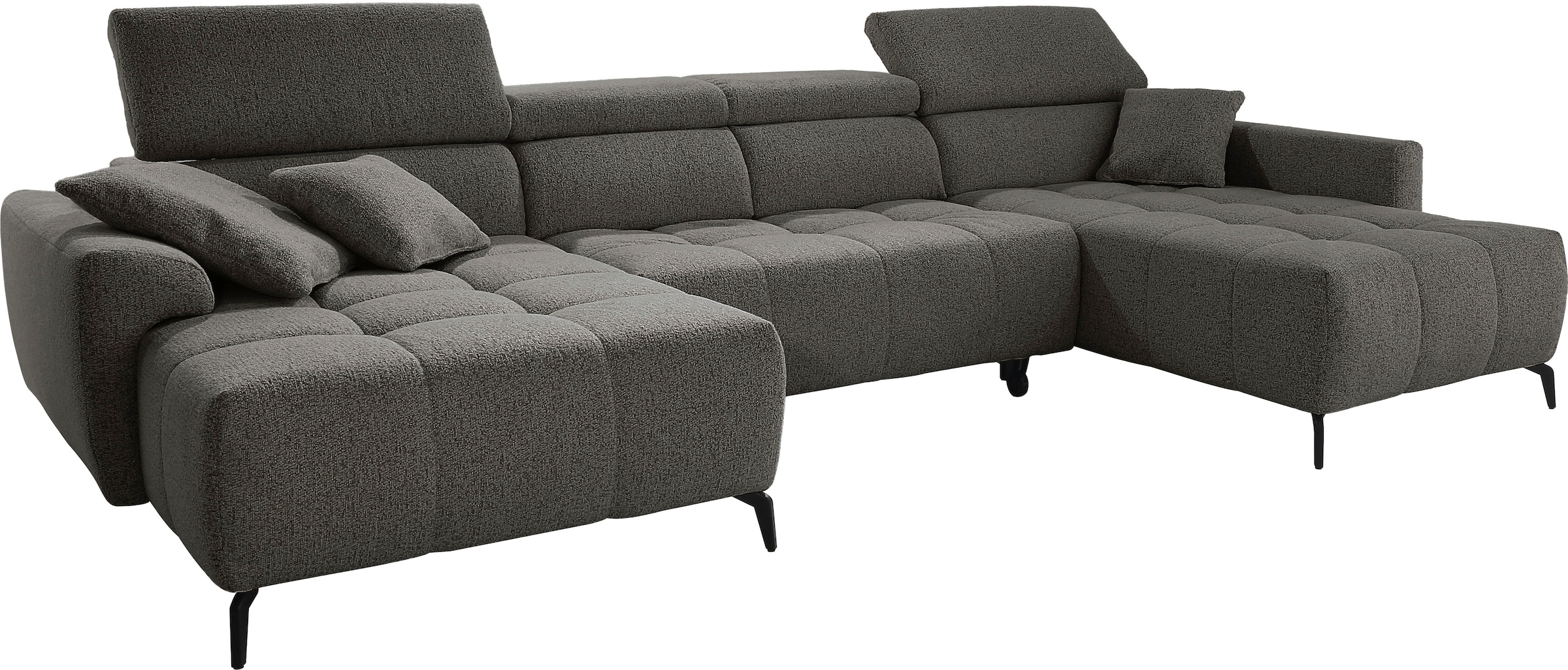 Jockenhöfer Gruppe Wohnlandschaft »Ultima U-Form, B: 363 cm, 60 cm elektrische Sitztiefenverstellung« USB-Ports, Kopfstützen verstellbar, Zierkissen, bis 140 kg/Sitz