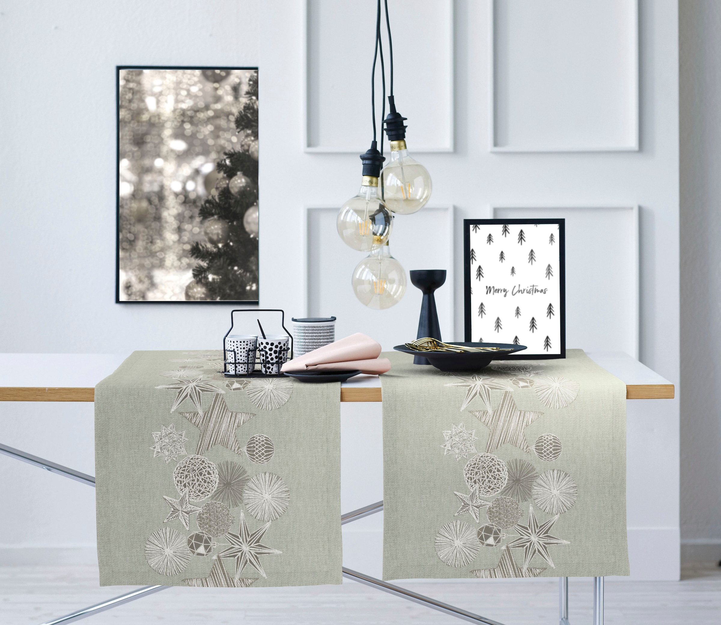 APELT Tischläufer »4708 CHRISTMAS GLAM, Weihnachtsdeko, Weihnachten« Lurex-Jacquardgewebe