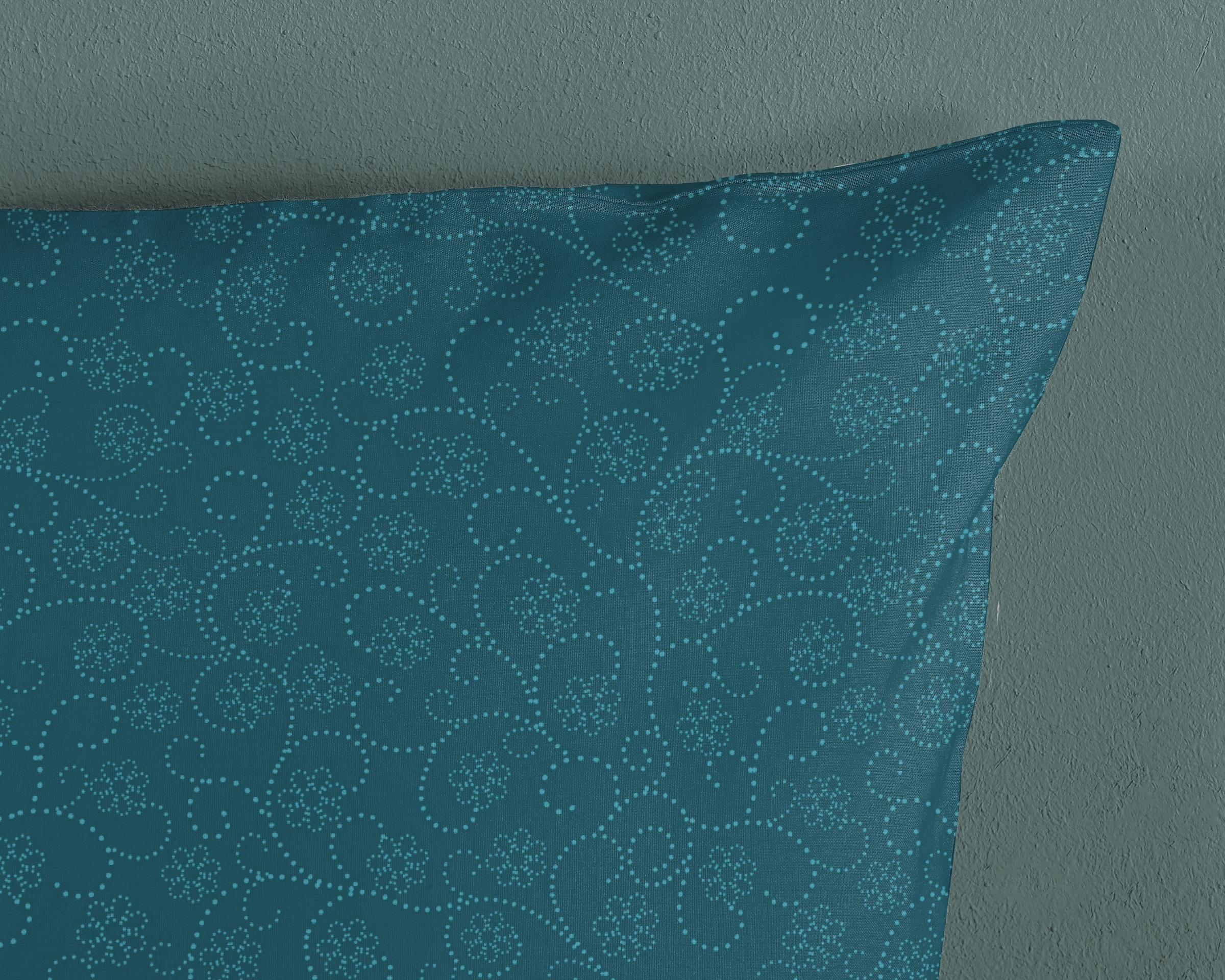 hip Housse de coussin »Zarha« Baumwolle, Mako-Satin, 40x80, 1 Stück, Reissverschluss, Petrol