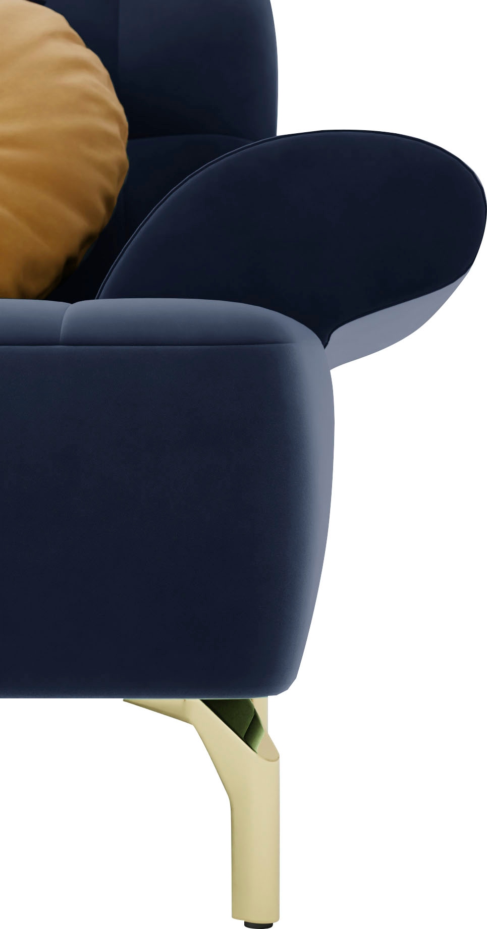 sit&more Canapé d'angle »Orient 1 L-Form« inkl. 4 Zierkissen mit Strass-Stein, goldfarbene Metallfüsse