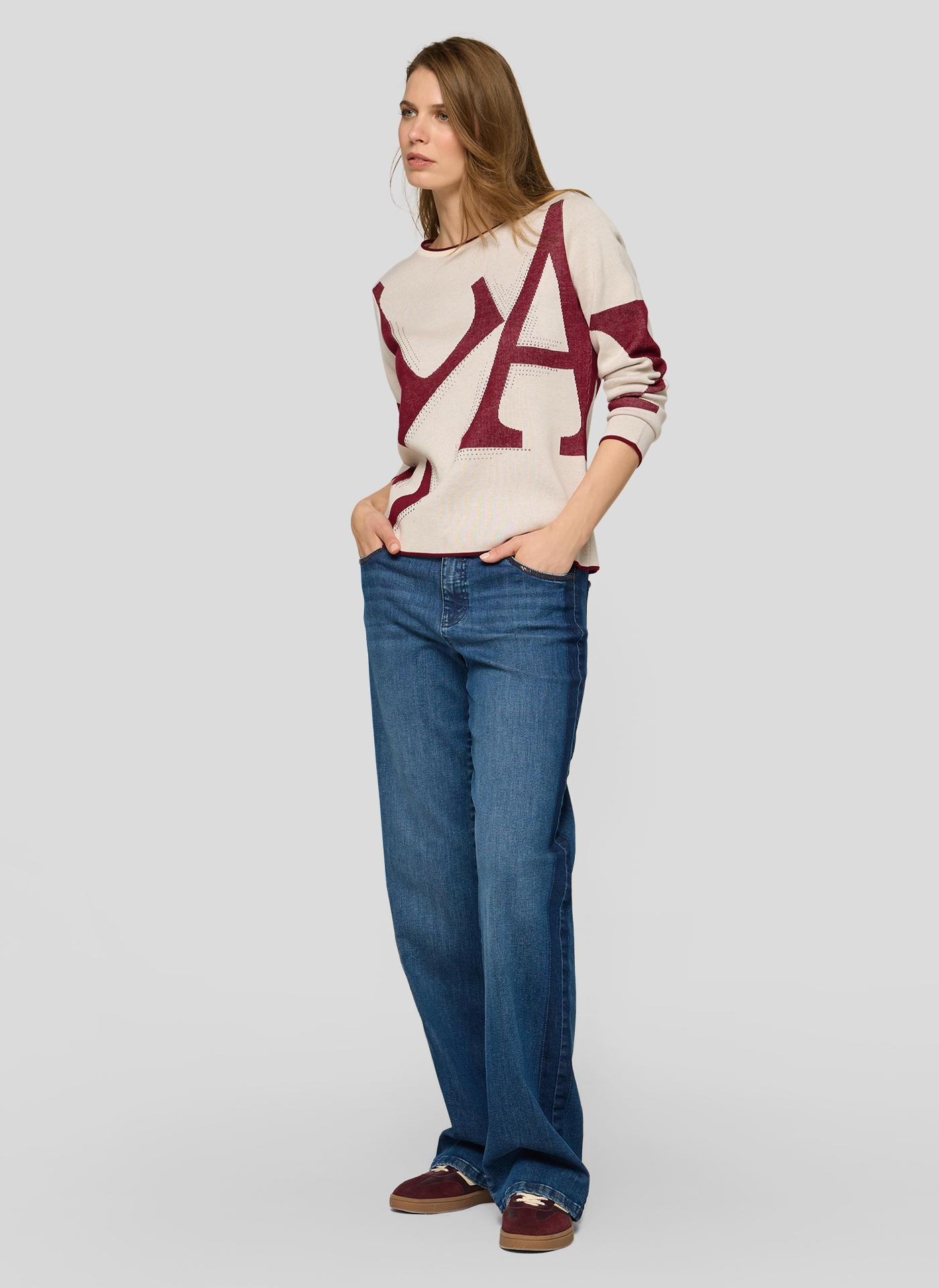 Rabe Pull en tricot mit grafischem Muster