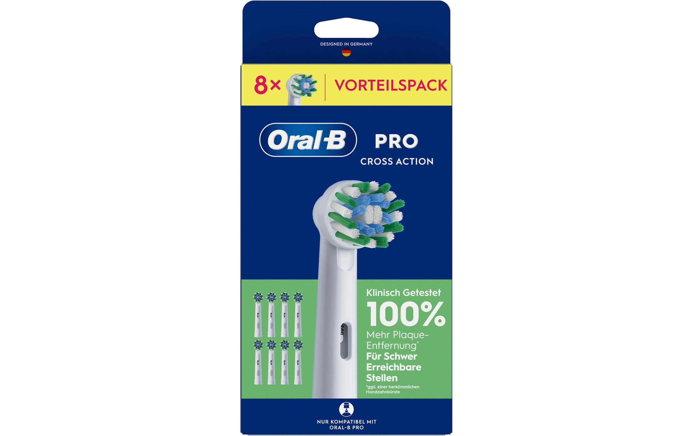 Oral-B Aufsteckbürsten »Pro CrossAction« Zahnreinigung mit innovativen X-förmigen Borsten
