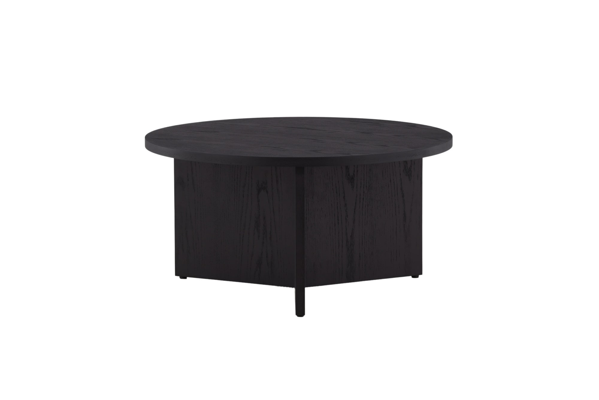 Venture Home Table basse »Saltö, kompakter Couchtisch in Holzfurnier-Optik, Schwarz, Ø 65 cm« Sofatisch, Furnier, rund, kompakt, niedrig, edel