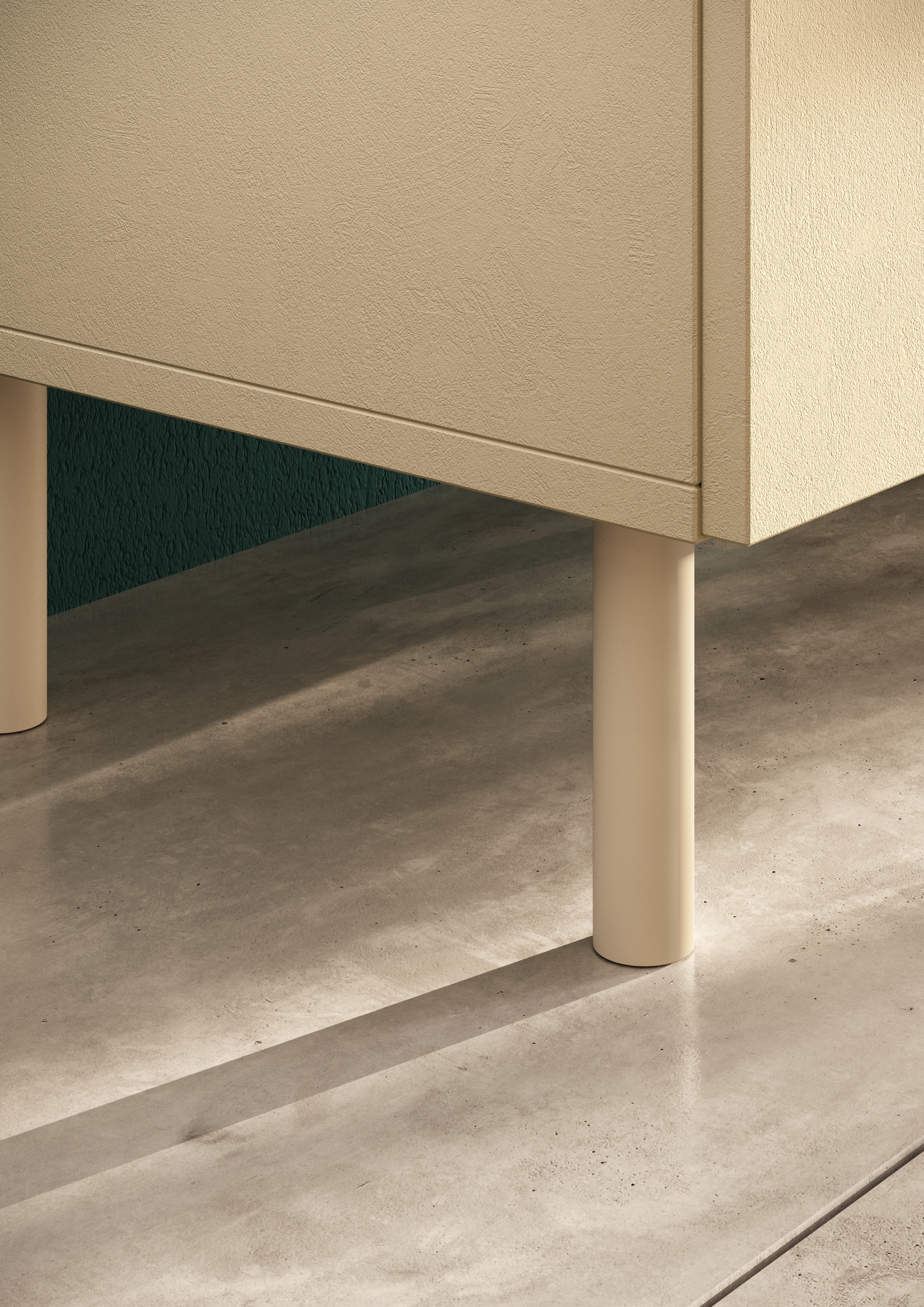 GOODproduct Buffet haut »Dobbiaco, B/H 101/124 cm, 2 Türen, 2 Schubkästen, Stauraumschrank« Top intégré, pieds en métal droits, porte avec arrondi