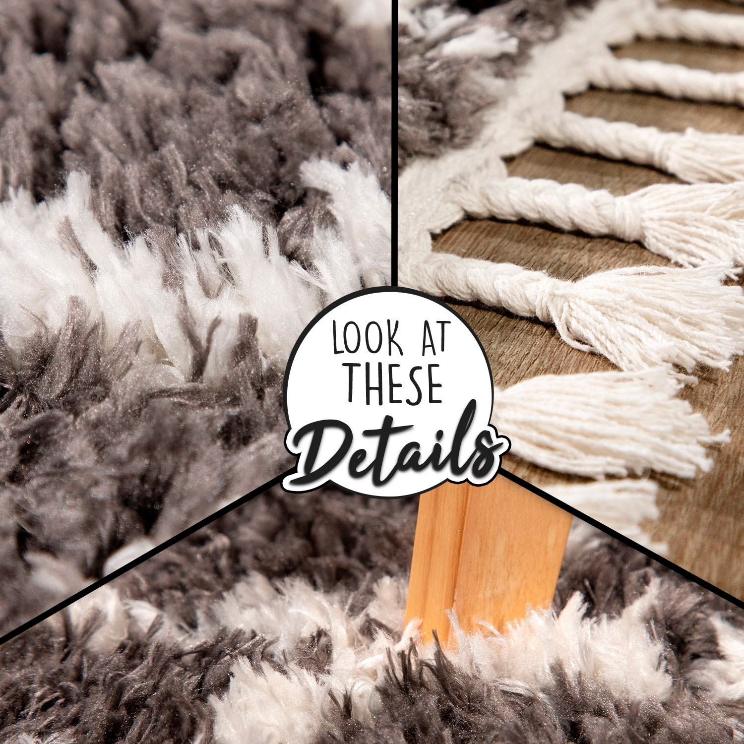 Paco Home Hochflor-Teppich »Orebro 171« rund 44 mm Höhe modernes Rauten Muster, besonders weich & kuschelig