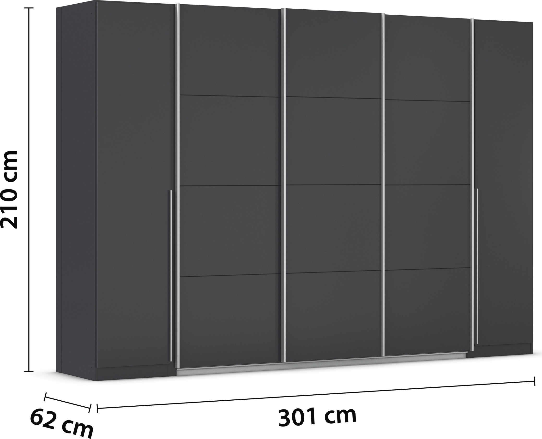 GOODproduct Schwebetürenschrank »Dreh-/Schwebetürenschrank Kleiderschrank Familie, Agordo« im angesagten Mix aus Dreh- und Schwebetüren,  B/H/T 301x210X62cm viele Farben verfügbar TOPSELLER Made in GERMANY