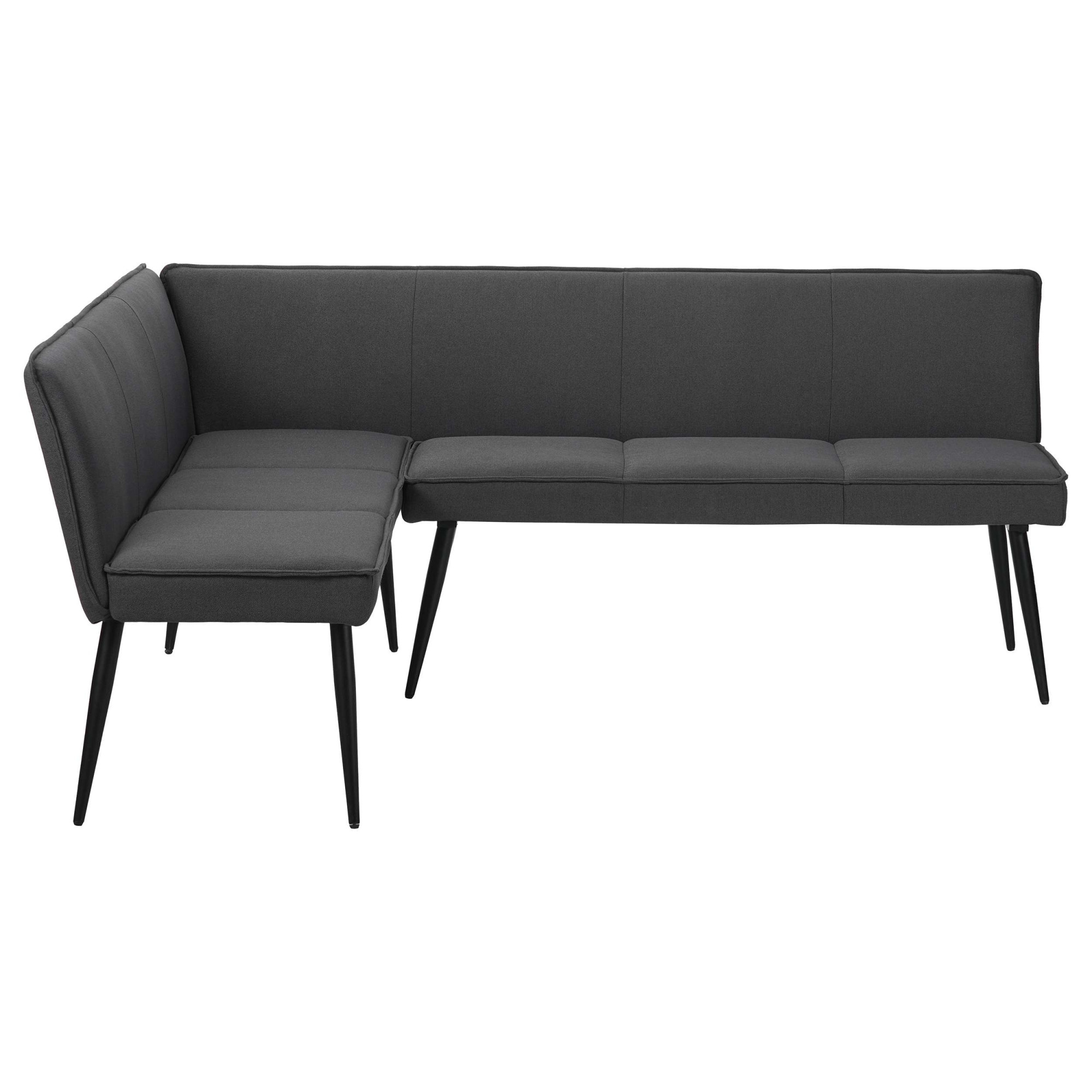 GOODproduct Banc de salle à manger »Ianna« schwarze Metallbeine, pflegeleichtem Webstoff Bezug, Breite 193 cm