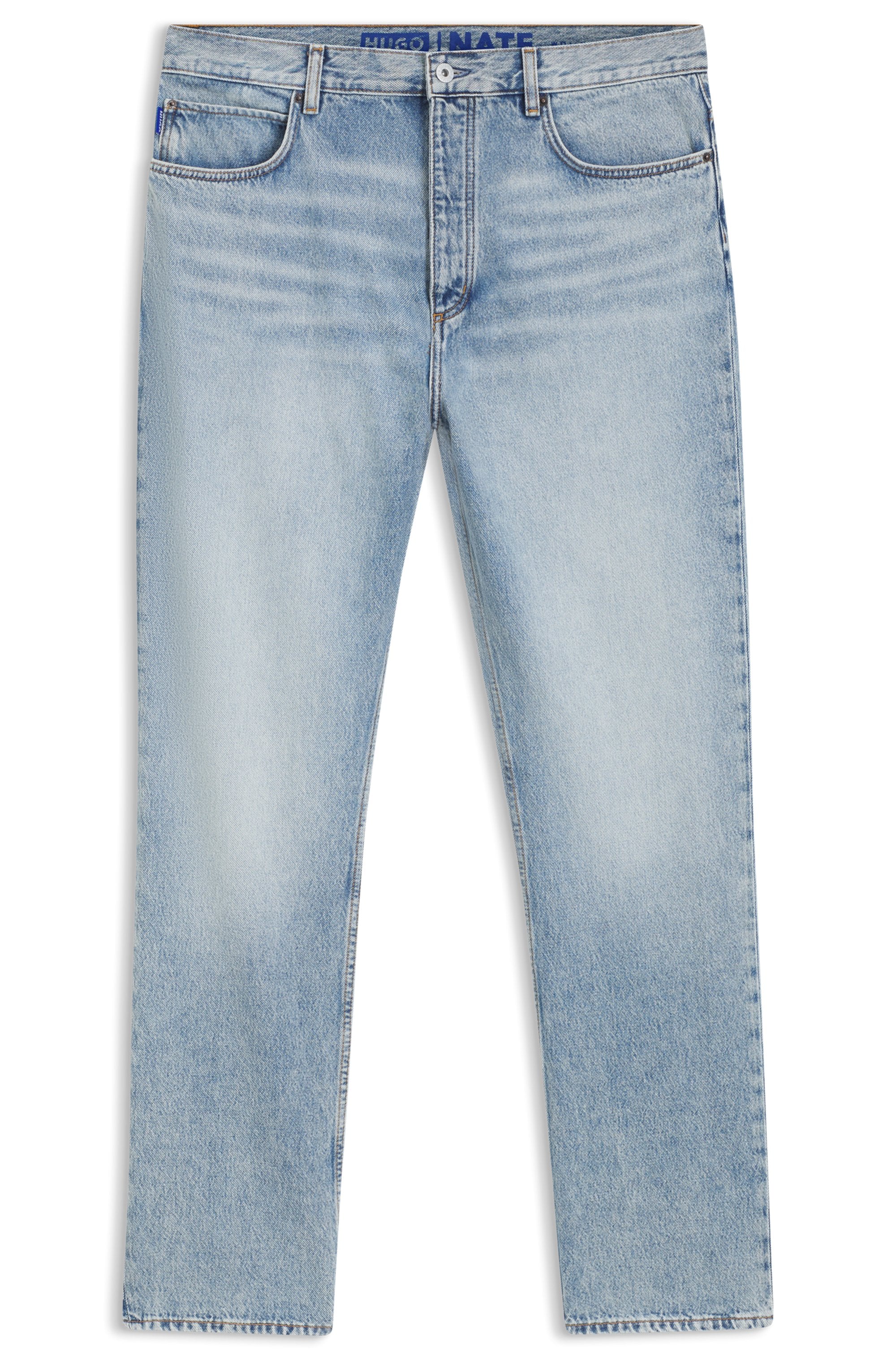 HUGO Blue Jeans loose fit »Nate« in heller Waschung