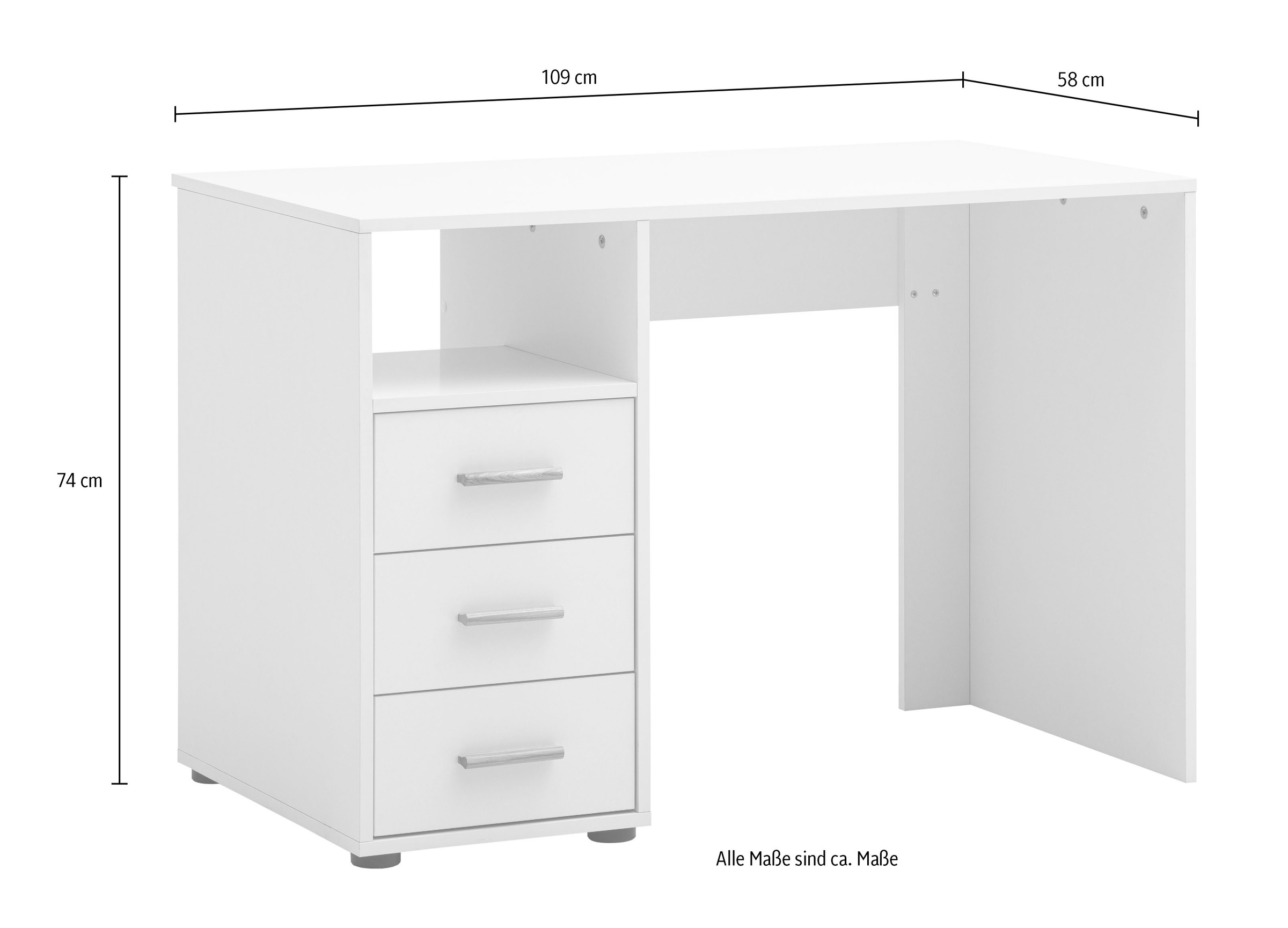 Schildmeyer Bureau »Torge Schreibtisch, Breite 109« 2 cuis tlg.