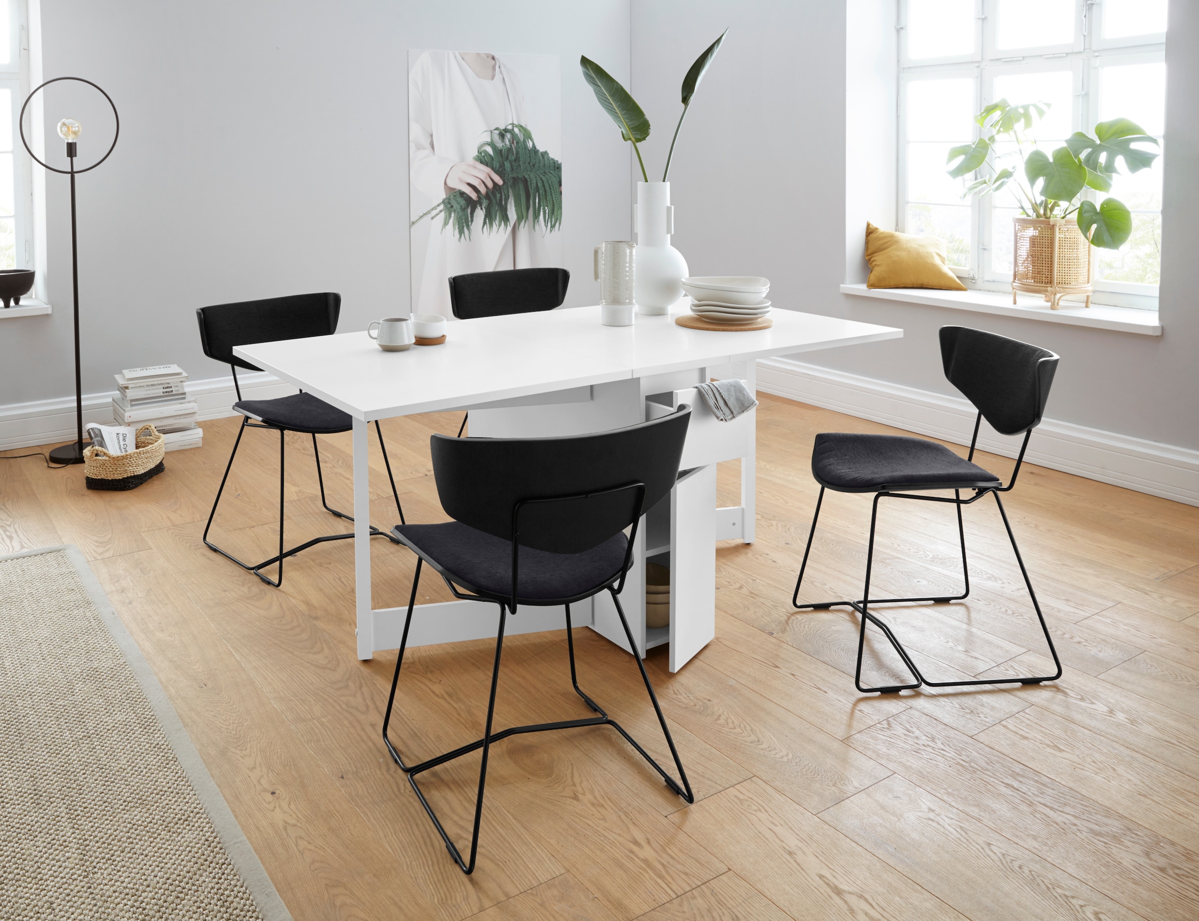 Woodman Table de salle à manger »Jasper« mit einer rechteckigen Tischplatte und Auszugsfunktion, Breite 90 cm