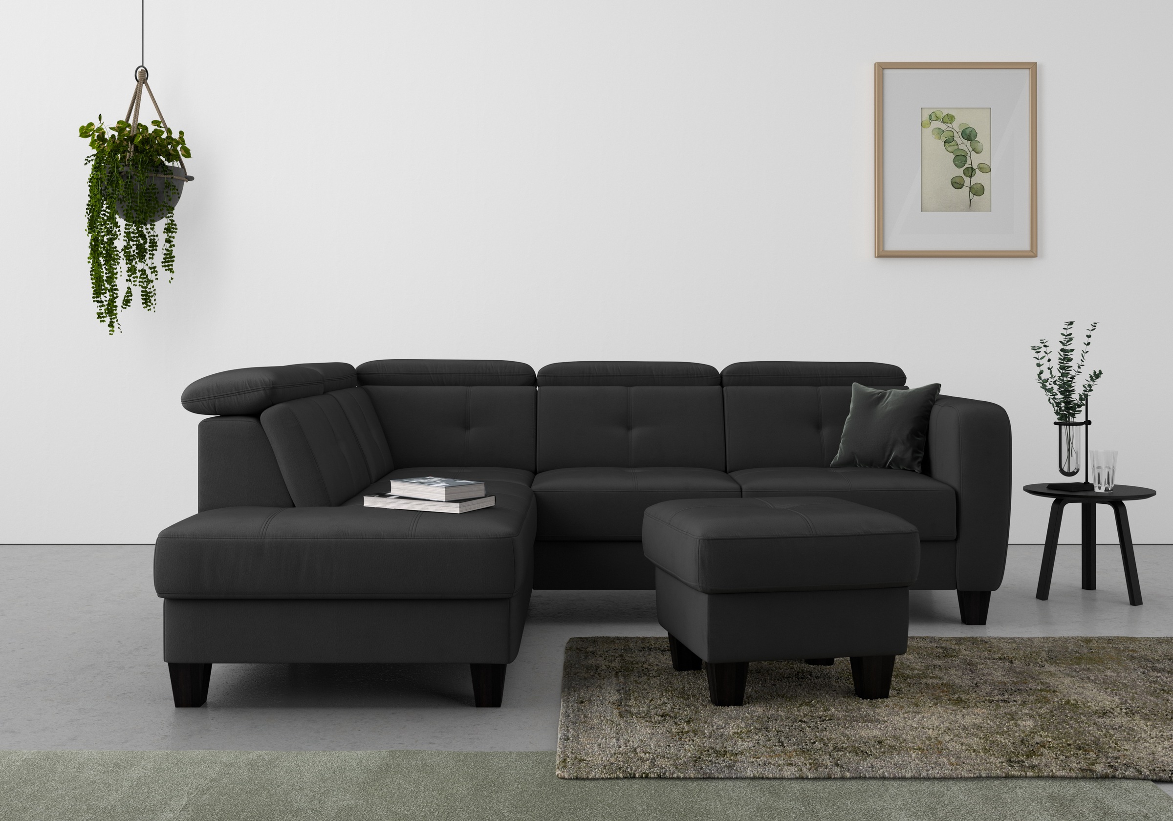 sit&more Ecksofa »Belluci L-Form« inklusive Federkern, wahlweise mit Bettfunktion und Bettkasten