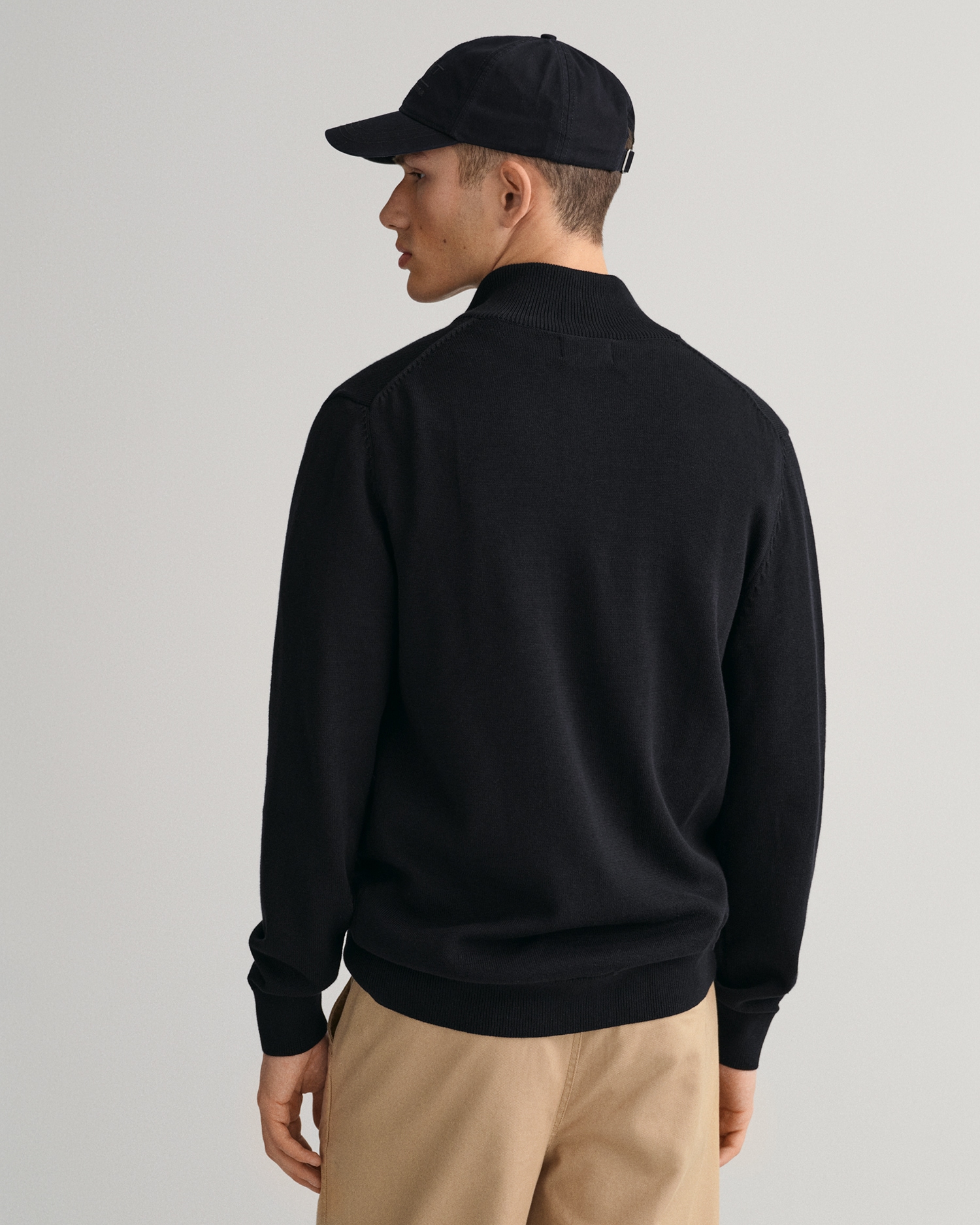 Gant Cardigan »CASUAL COTTON ZIP CARDIGAN« avec bord-côte au col montant, aux manches et à l'ourlet