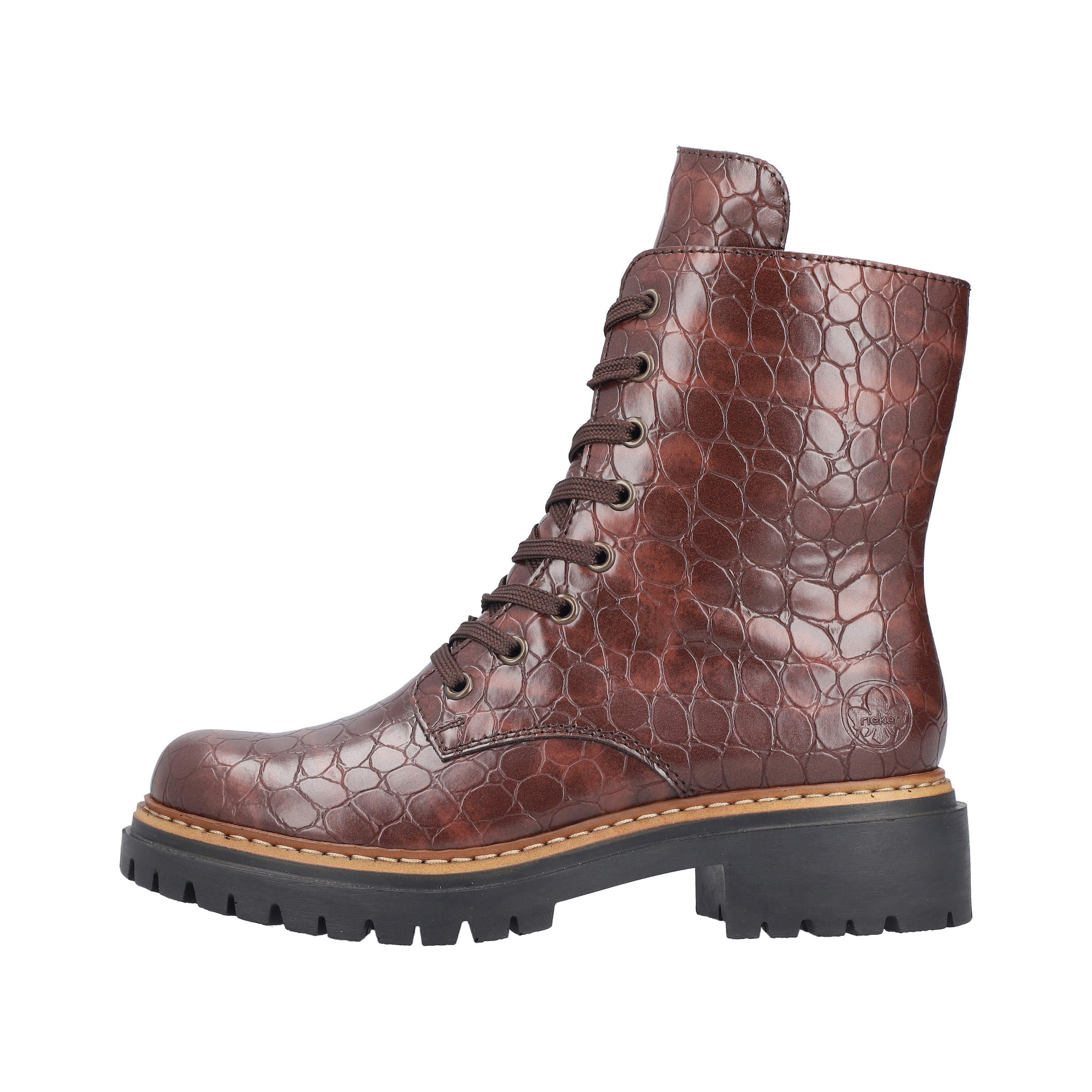 Rieker Bottines à lacets  Schnürstiefelette, Profilsohle, in veganer Verarbeitung