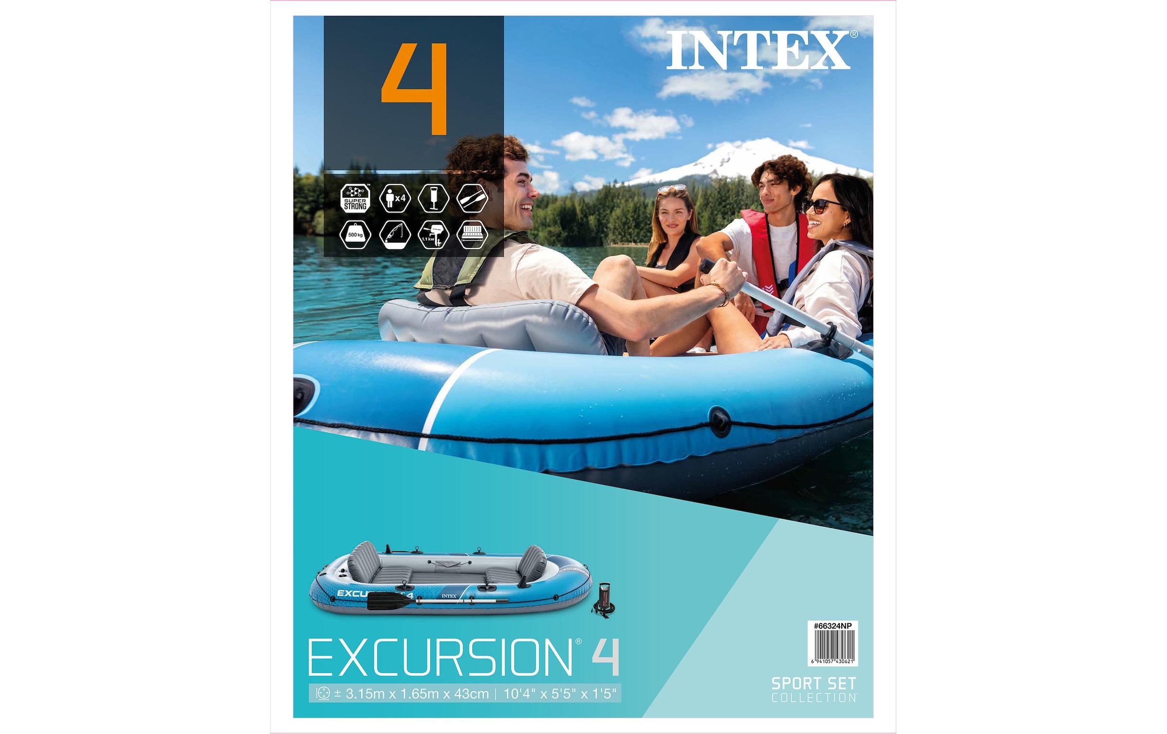 Intex Bateau pneumatique »Excursion 4 Boot-Set für 4 Personen«