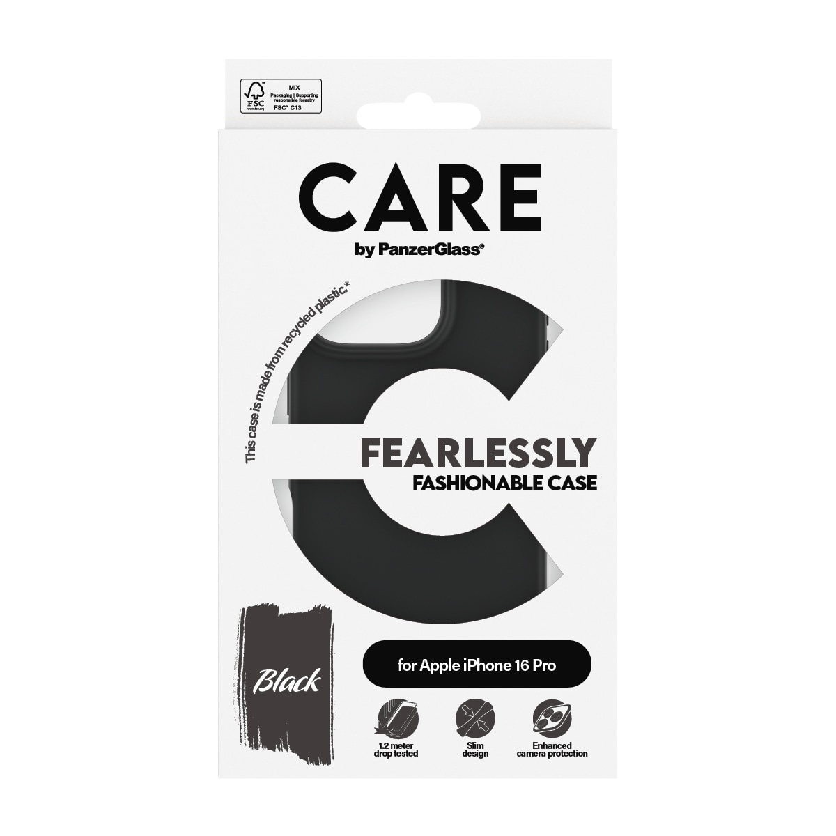 CARE by PanzerGlass Handyhülle »Fearlessly Fashionable Case für Apple iPhone 16 Pro« Smartphones Backcover, Schutzhülle, Handyschutzhülle, Case, Schutzcase, stossfest
