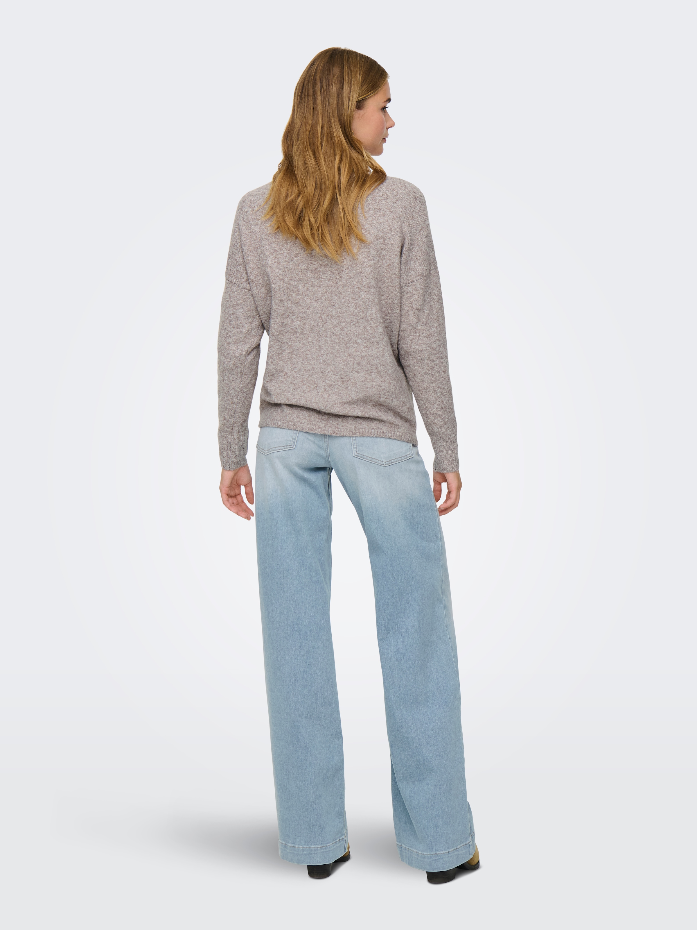 ONLY V-Ausschnitt-Pullover »ONLRICA LIFE L/S V-NECK PULLO KNT NOOS« Materialmix, regular fit