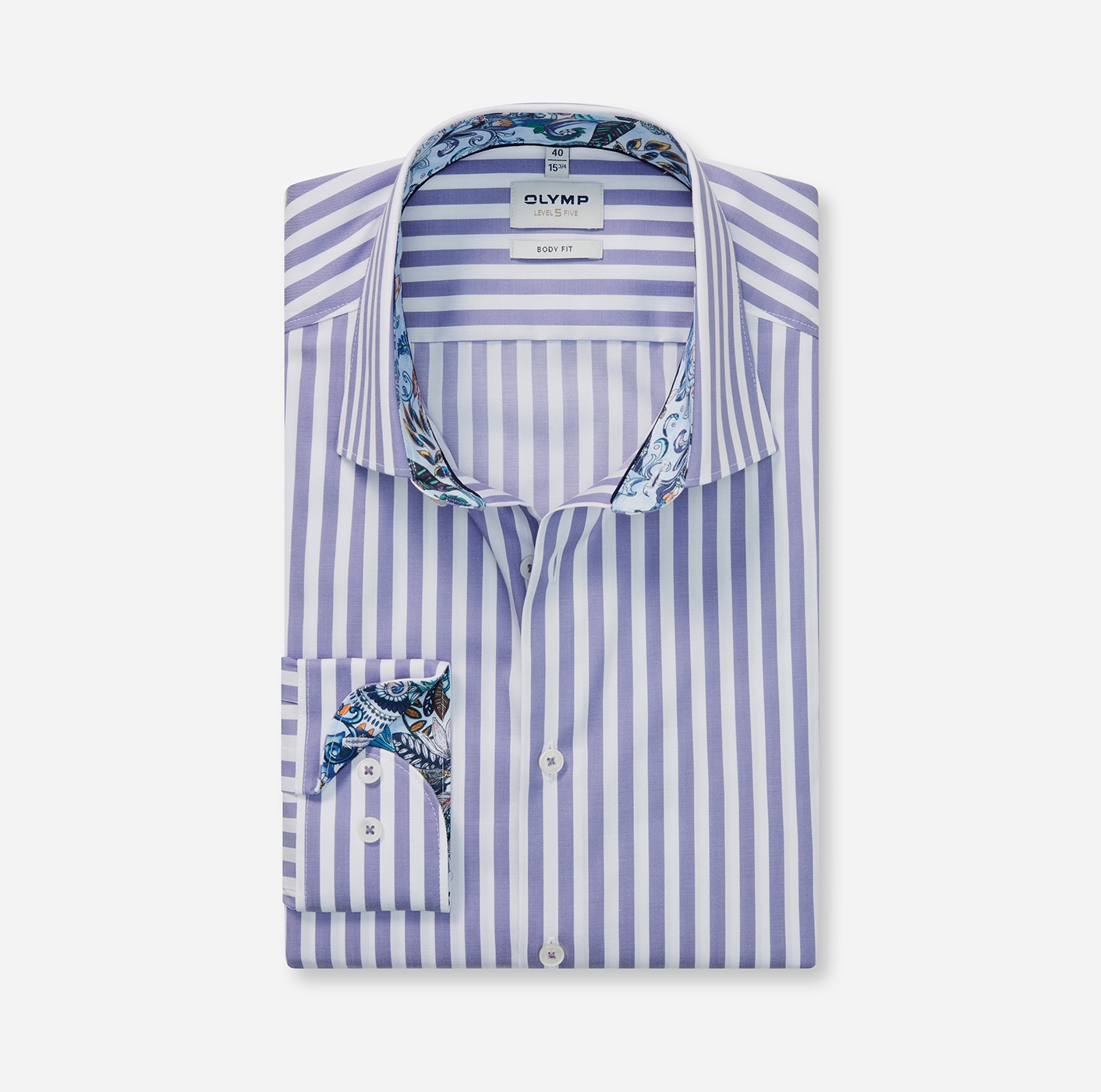 OLYMP Chemise à manches longues »Level 5« gestreift, body fit, New York Kentkragen, Businesshemd