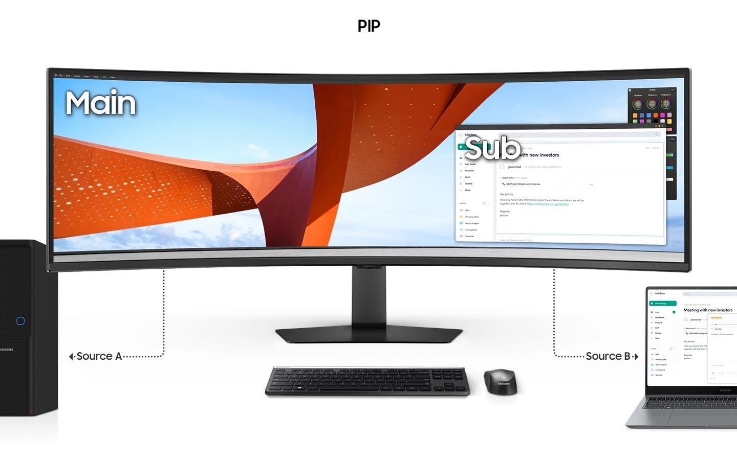 Samsung Curved-LED-Monitor »ViewFinity S95UF« 124 cm/49 ″  5120 x 1440 px 5 Reaktionszeit 120 Hz