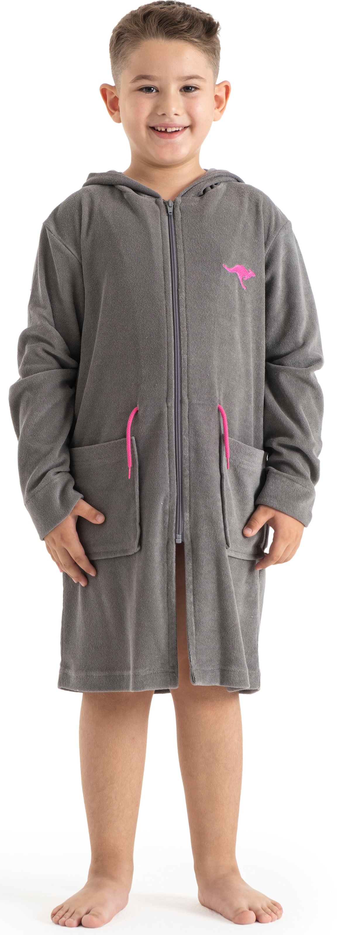KangaROOS Peignoir de bain pour enfants »Kira, Ideal für Zuhause, Schwimmbad oder im Urlaub« 1 cuis design moderne et sportif, accents lumineux