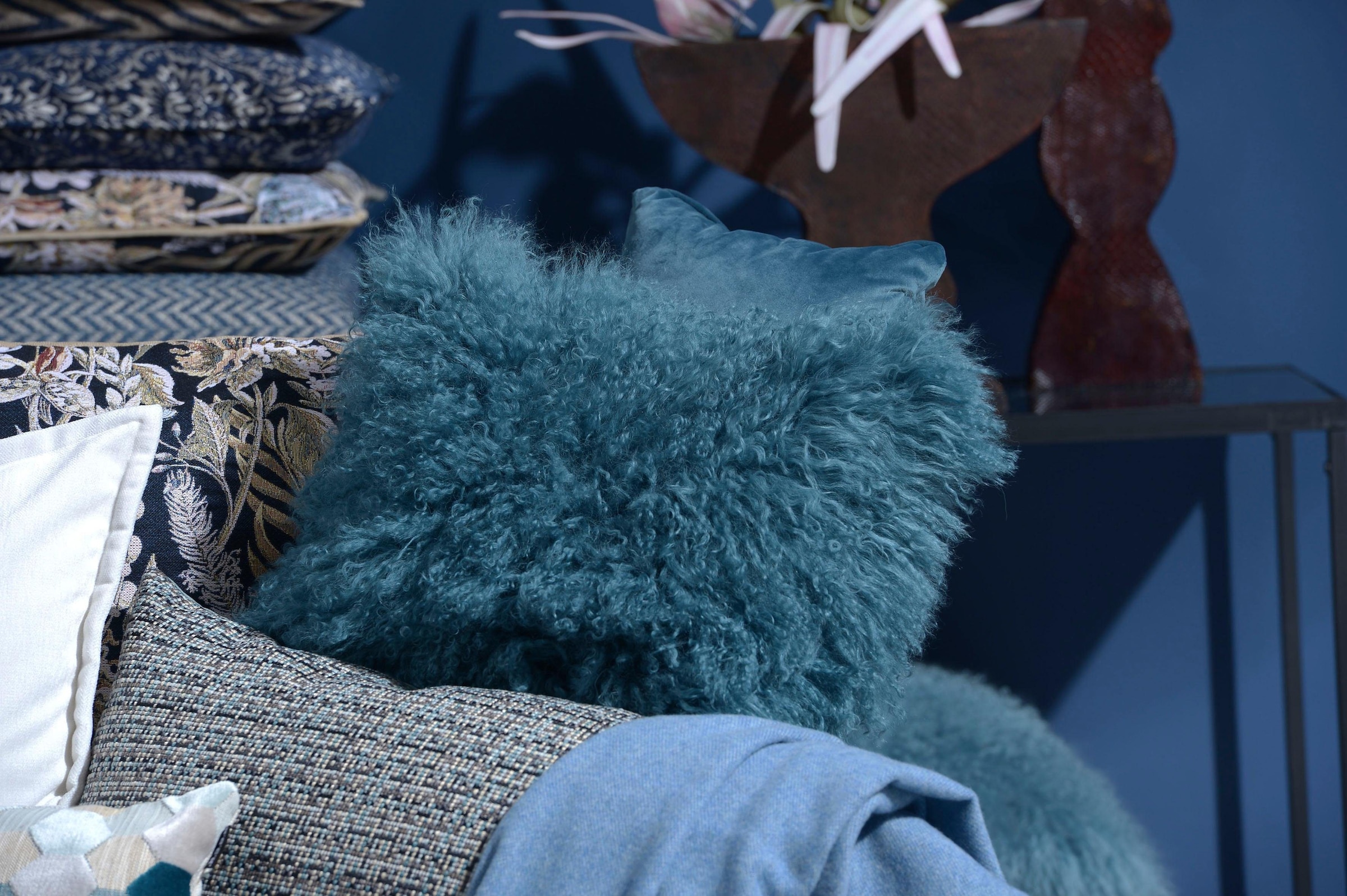 H.O.C.K. Dekokissen »Mosaico« mit feinem Karomuster, Kissenhülle mit Füllung, 1 Stück