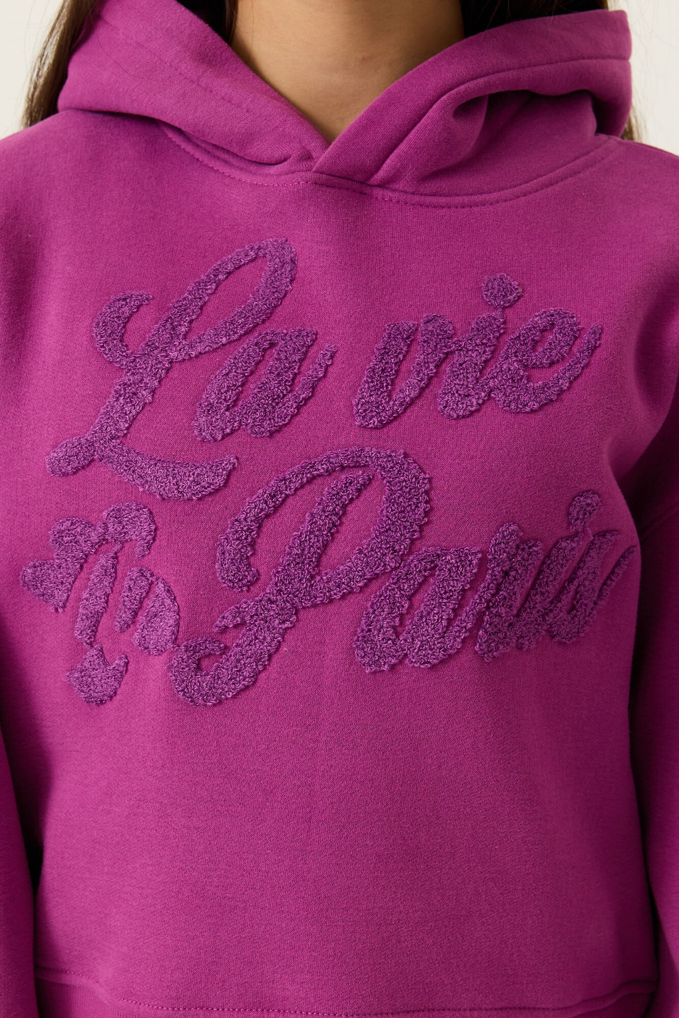 Garcia Sweat-shirt , pour filles, en coupe courte, avec capuche
