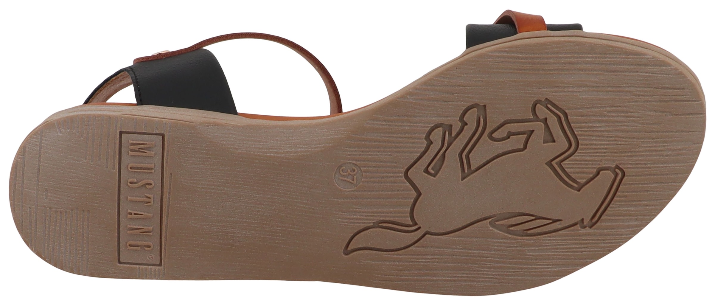 Mustang Shoes Sandale »Eireen«  sandale, chaussure d'été avec rivet embossé du logo