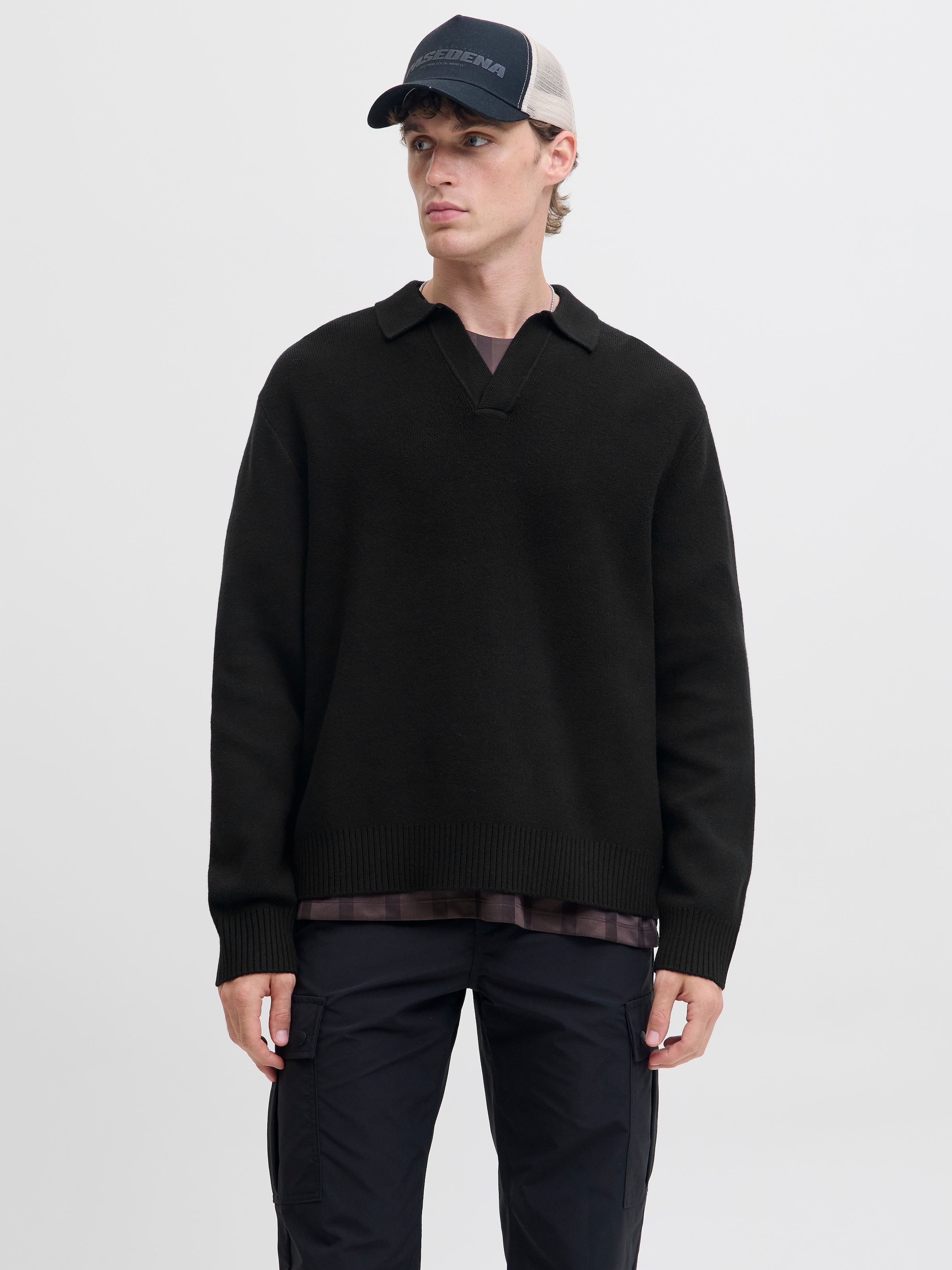Jack & Jones Pull en tricot »JCOCOVER KNIT SPLIT NECK POLO«