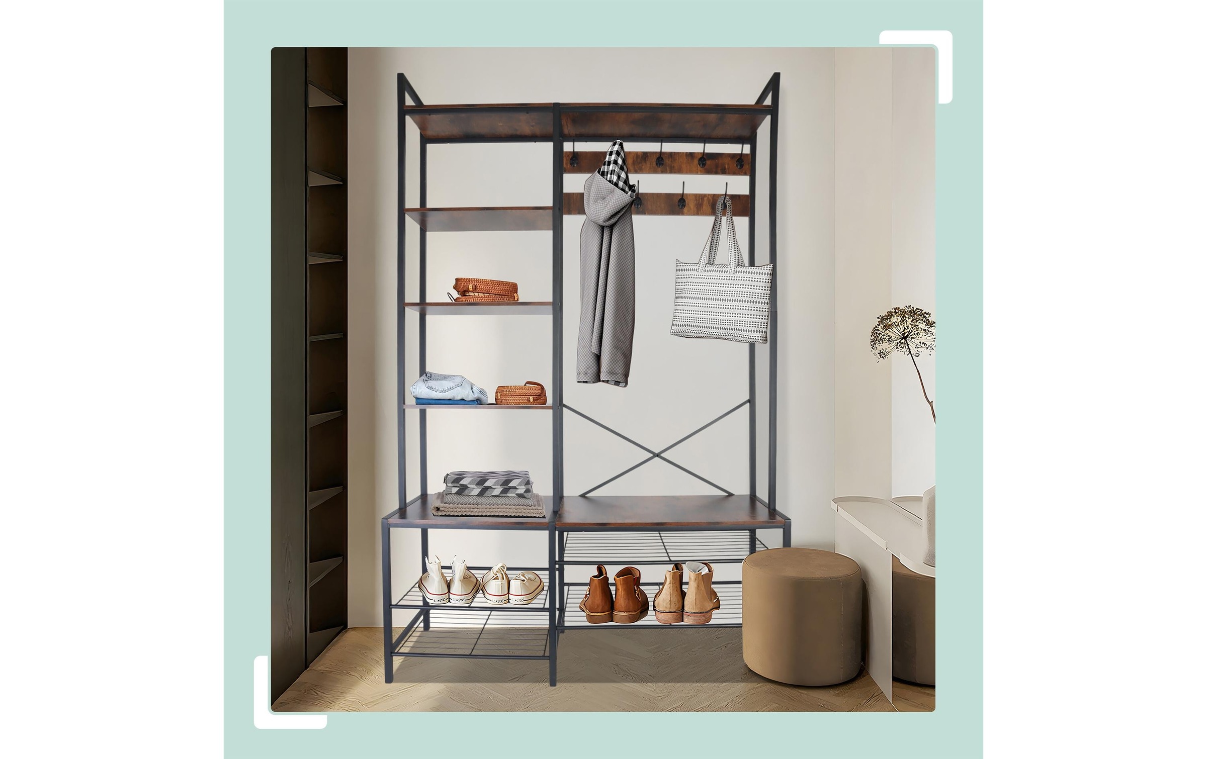relaxdays Porte-manteau Garderobe im Industrial Design